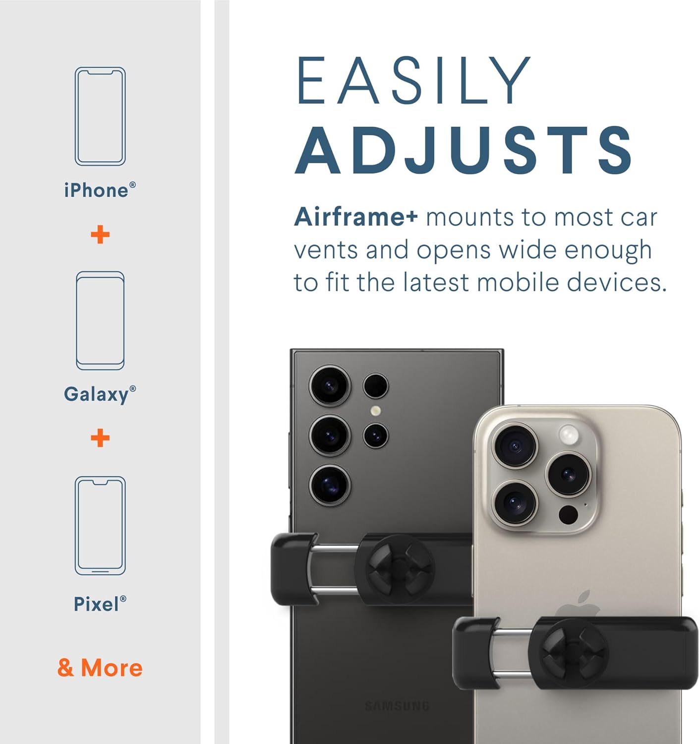 Kenu Airframe+, Air Vent Car Phone Holder Mount, Cell Phone Stand for Car, Expandable Grip & 360 Degree Pivot, Compatible with Latest iPhones, Samsungs, & Androids