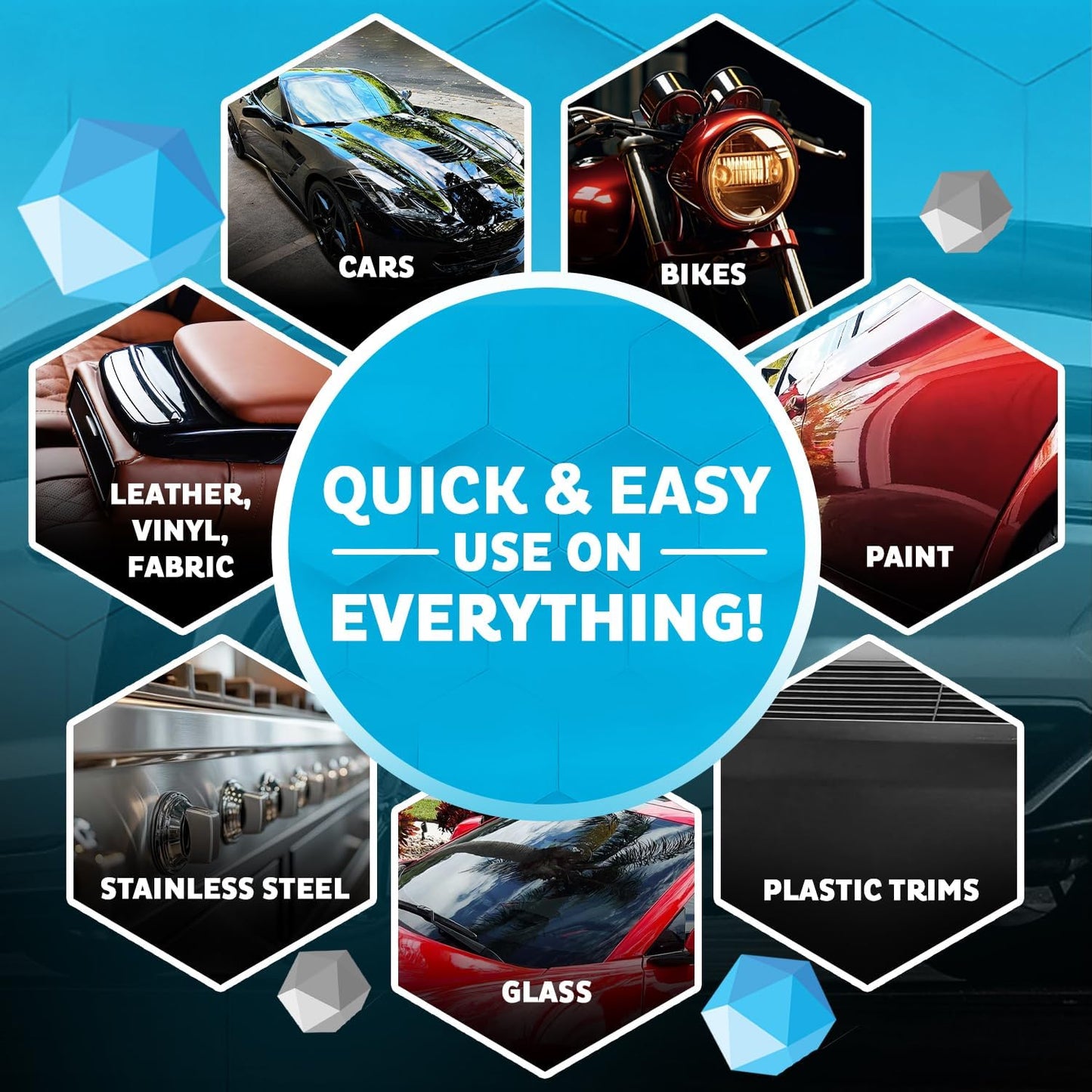 MAXL ONE ™ Car Spray with Triphene® Technology, Quick Spray & Wipe All Purpose Waterless Detailer - Clean, Shine, Protect Paint, Glass, Wheels, and Plastic Trim Without Pre-Washing (1 Gallon)