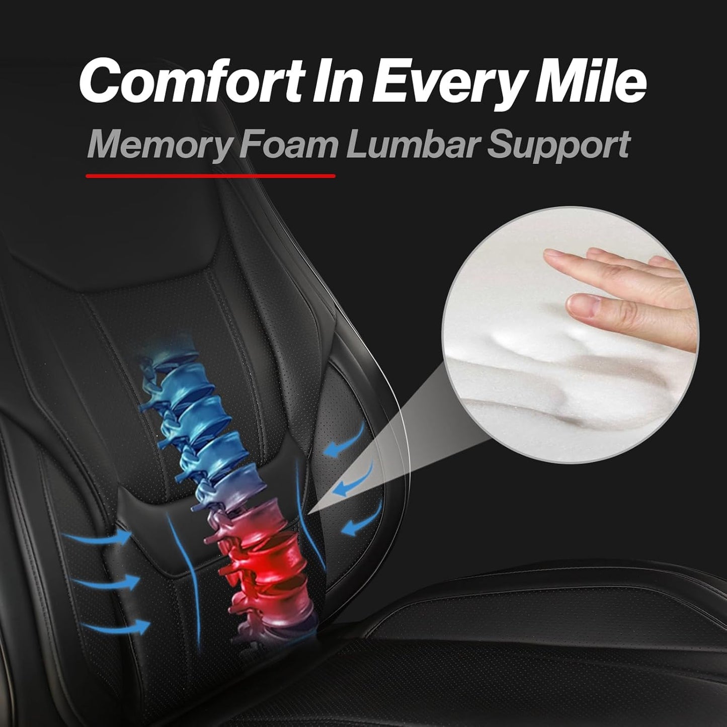 Coverland Custom Car Seat Covers Compatible with 2020-2025 Gladiator Crew Cab - Premium Leather Non-Slip Memory Foam Waterproof Custom Interior Protector Full Set-Black [See Size Chart-Size X112]