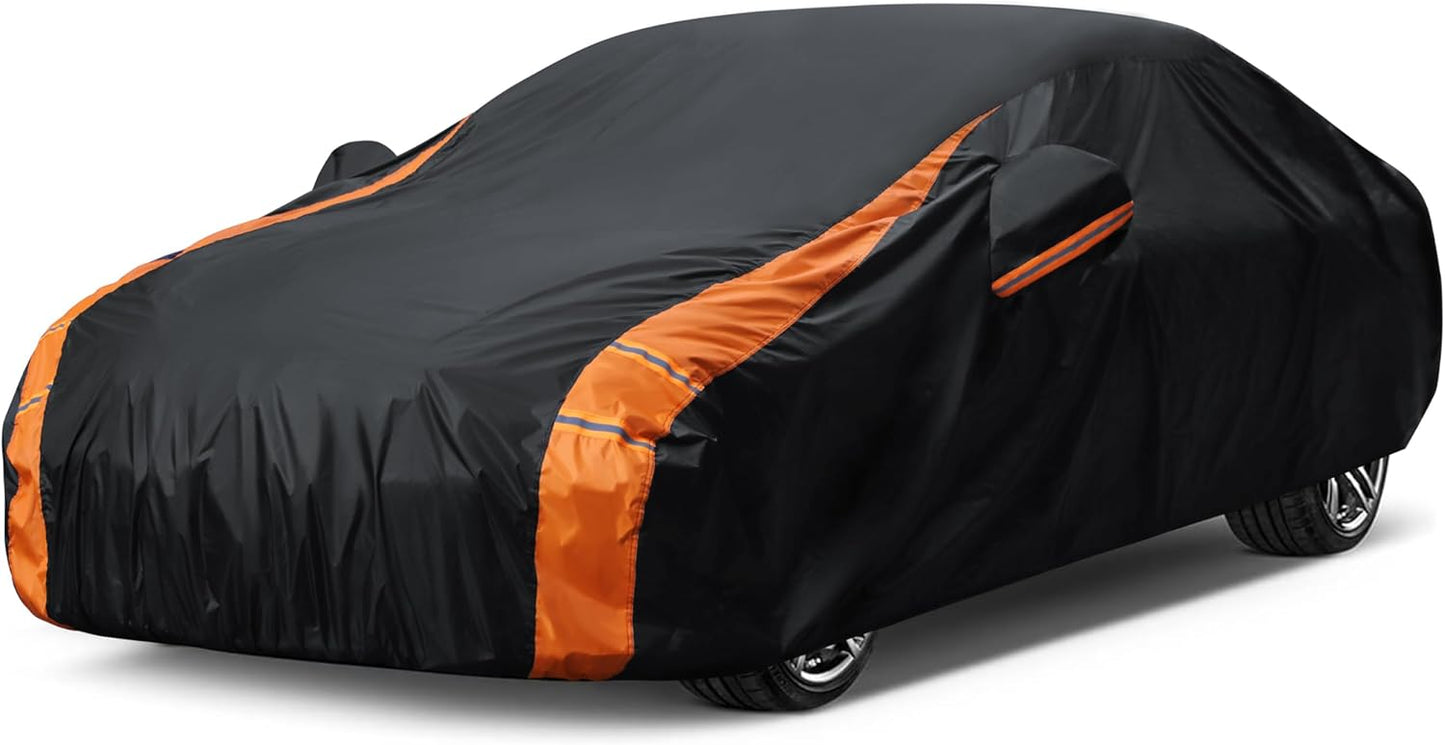 in Full Exterior Sedan Car Cover All Weather, Waterproof，UV Resistant, Dustproof, and Snowproof Fit Toyota,Camry,Tesla Model 3,Honda Accord,Nissan Altima,Kia K5 etc.Size A4
