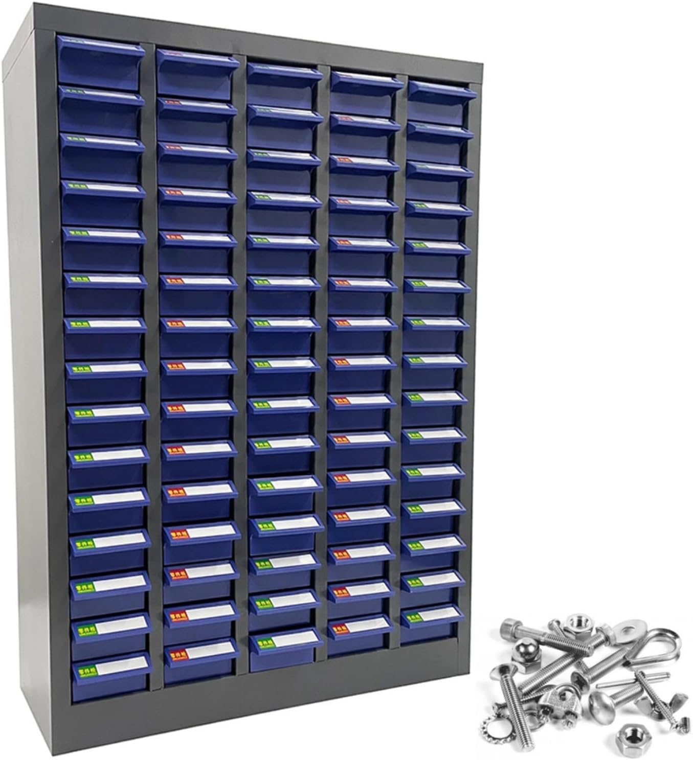 Parts Cabinet, 75 Drawers Tool Cabinet Without Door, Plastic Bolt and Nut Tool Storage Box for Garage Office Warehouse