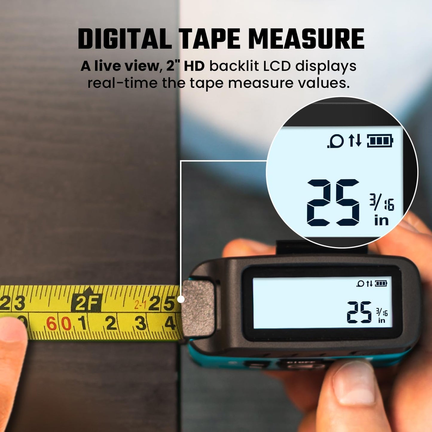 MiLESEEY DT20 Laser Tape Measure 3-in-1, 130FT Laser Distance Meter, 16FT Digital Tape Measure, Regular Tape Measure, Area Volume Measuring Pythagorean Mode, Waterproof and Rechargeable