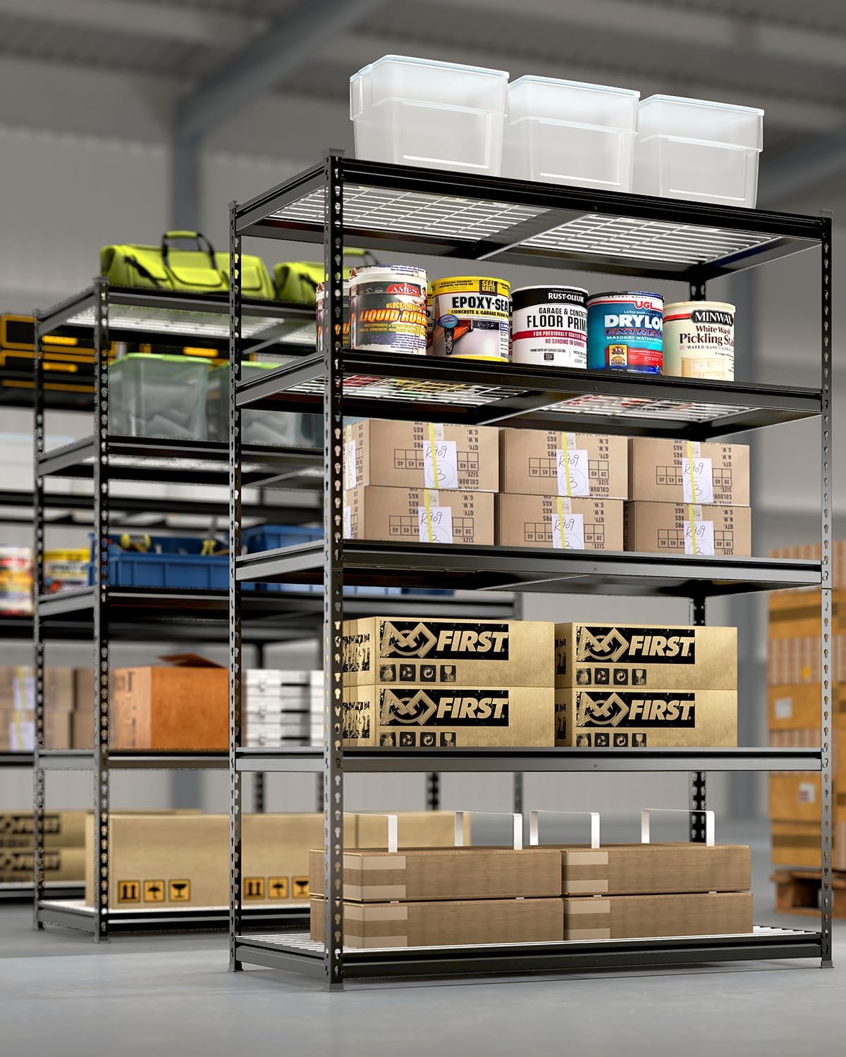 WORKPRO 5-Tier Heavy Duty Metal Shelving Unit, 72”H x 48”W x 24”D, Adjustable Storage Rack with 4000 lbs Capacity, for Garage, Basement, Workshop, Warehouse