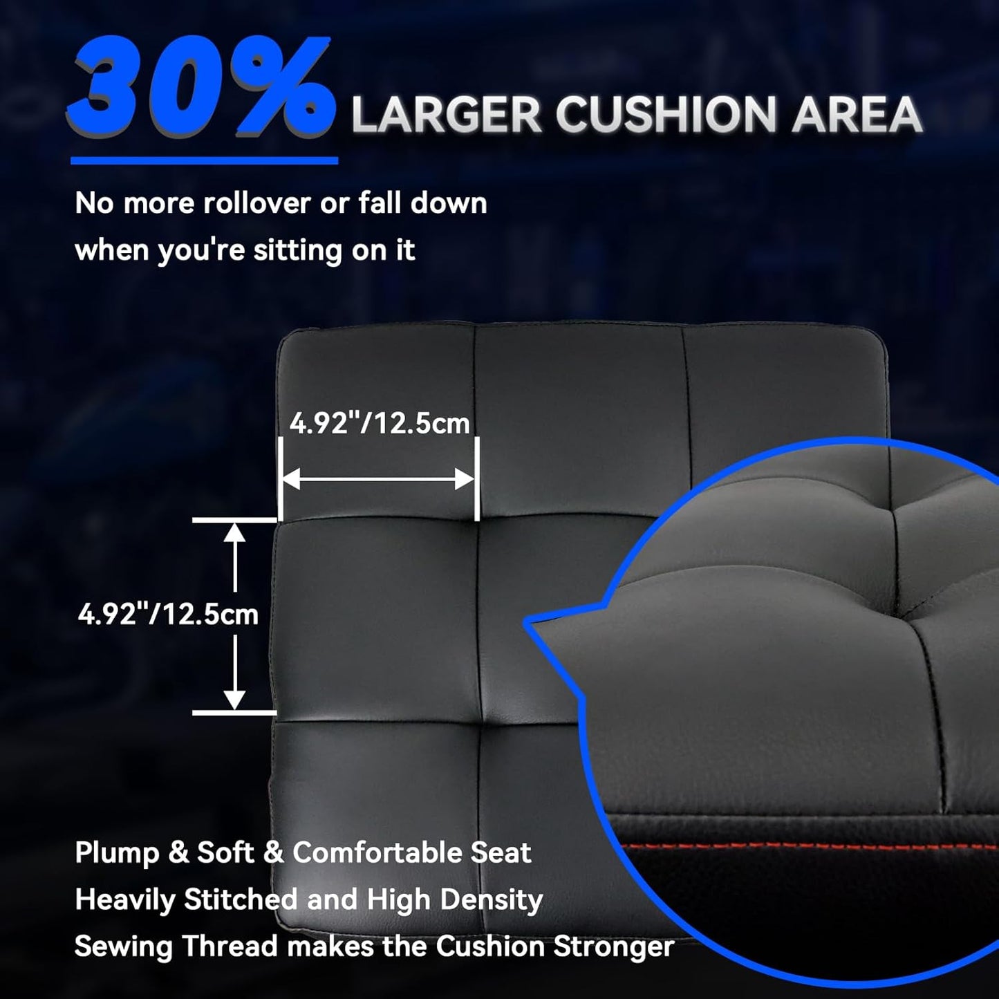 Rolling Creeper Garage Shop Seat for Men, Padded Mechanics Stool with Tool Tray Storage for Garage, Rolling Workshop Stool with Wheels, Auto Creeper Seat, 330 LBS Capacity, Heavy Duty, Red