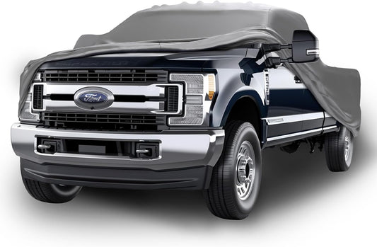 Car Covers Weatherproof Max Truck Cover & Warranty Compatible with Ford 2003-2019 F-350 Regular Cab, 8 with Camper Shell– Outdoor Cover, Prevents Theft with Cable Lock