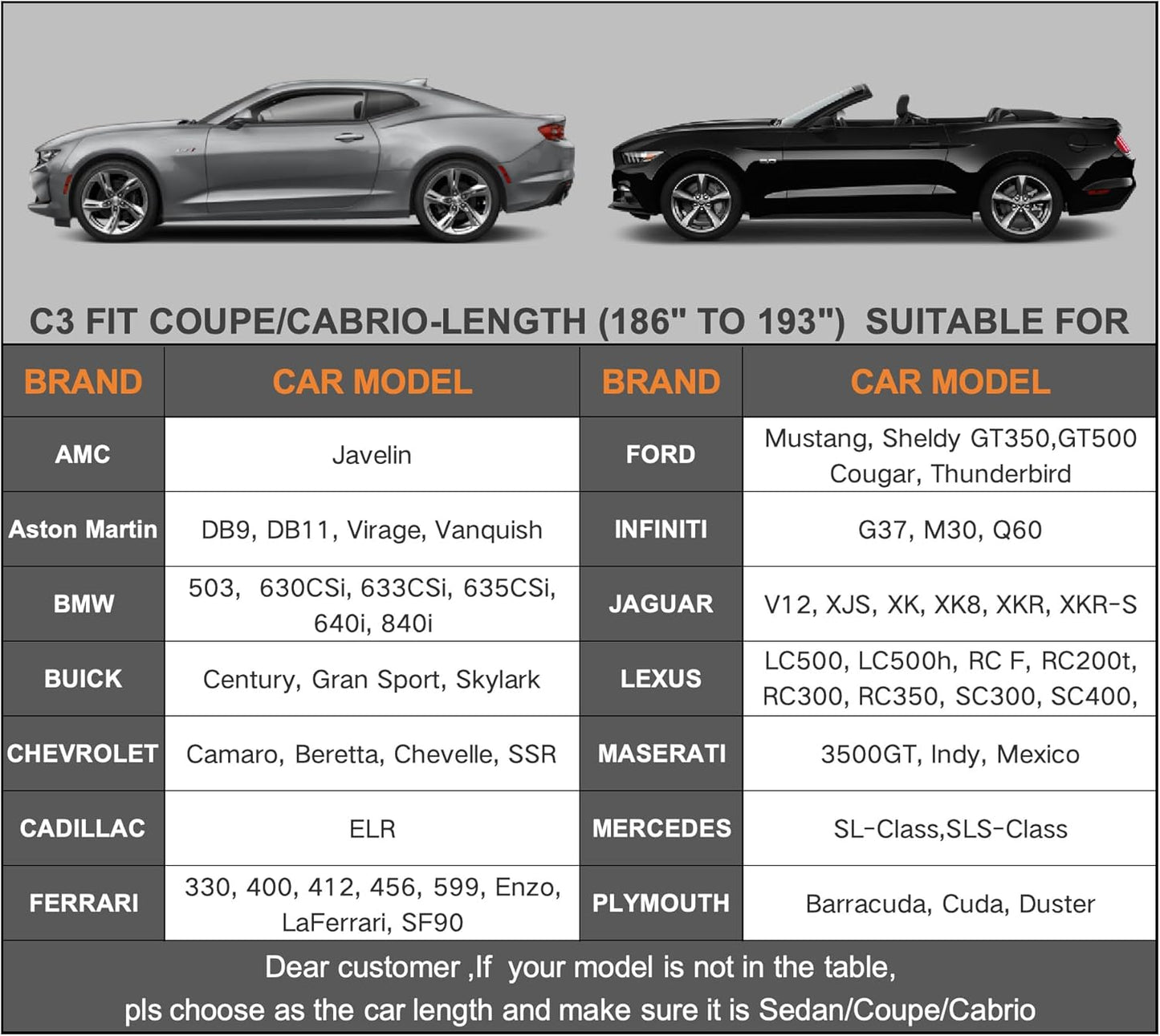 Kayme 6 Layers Car Cover Waterproof All Weather for Automobiles, Outdoor Full Cover Sun UV Snow Protection, Universal Fit for Ford Shelby, Chevy Camaro/Corvette, Lexus RC LC, Etc. (186-193 inch).