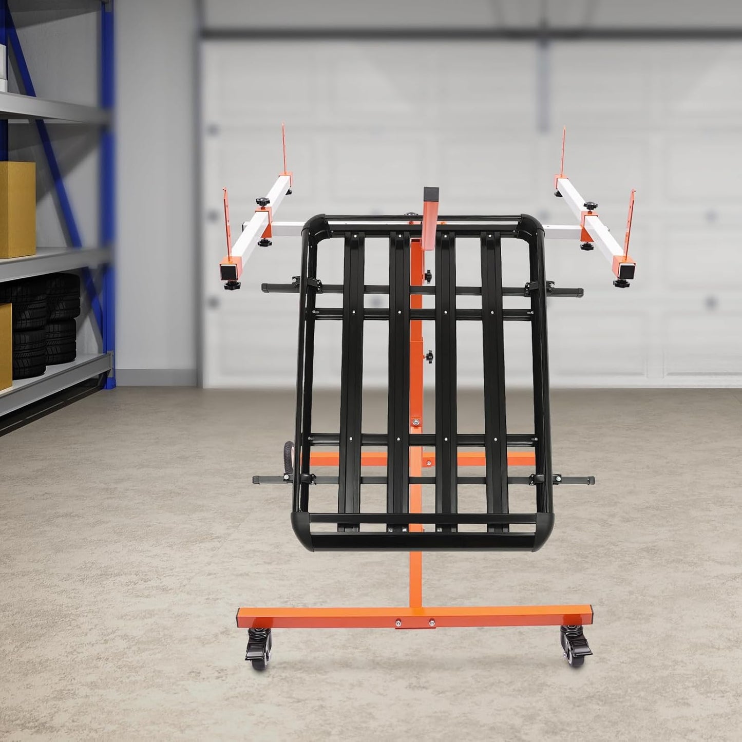 Automotive Rotating Painting Stand Multifunction Freestanding Paint Holder with Wheels for Painting Or Repairing Light Sheet Metal, Automotive Sheet Metal, Hoods, Wings, Bumpers (35.4*37.8*45.2in)