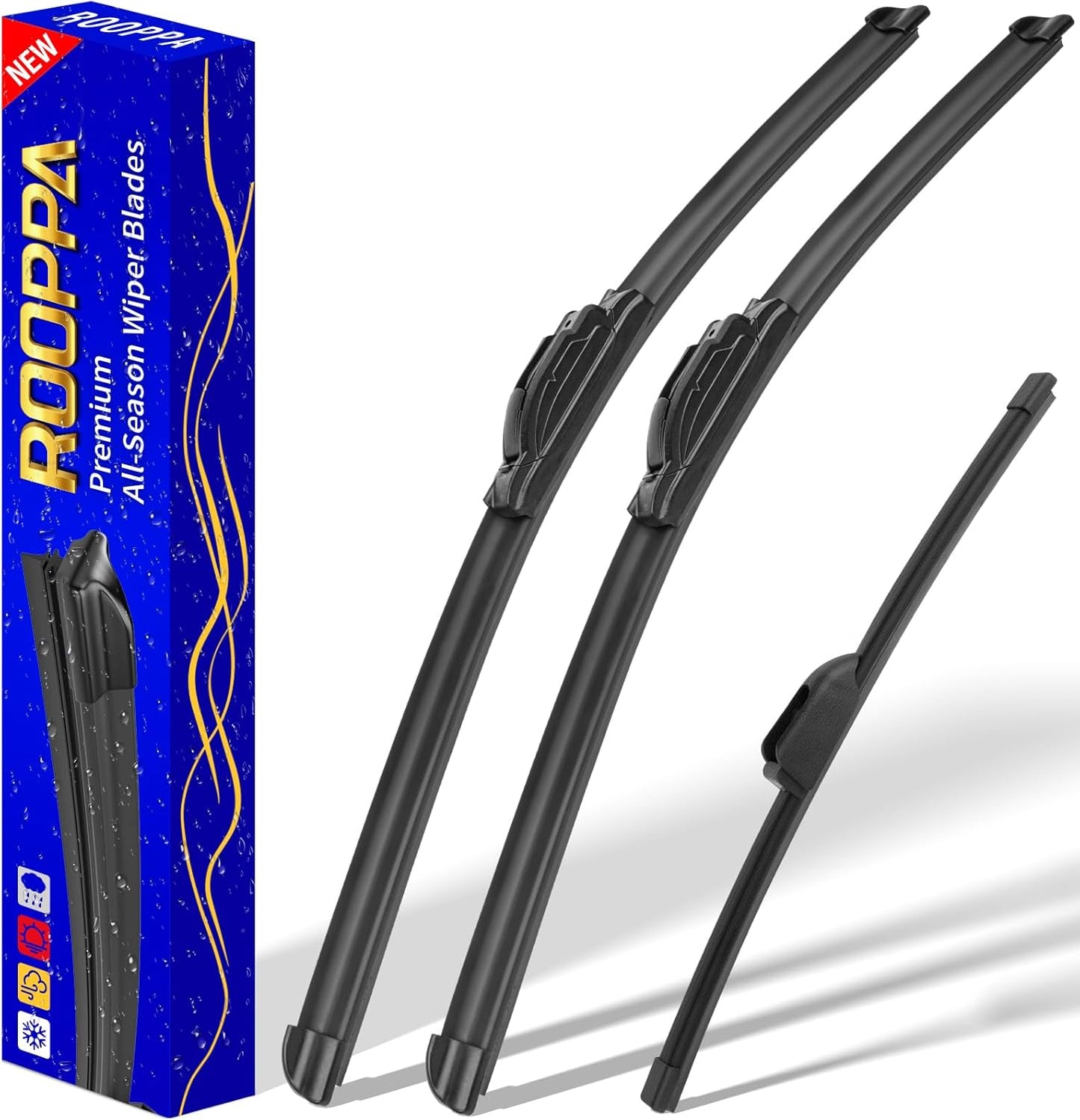 3 wipers Replacement for 2017-2021 2022 Kia Niro, Windshield Wiper Blades Original Equipment Replacement - 26"/16"/12" (Set of 3) U/J HOOK