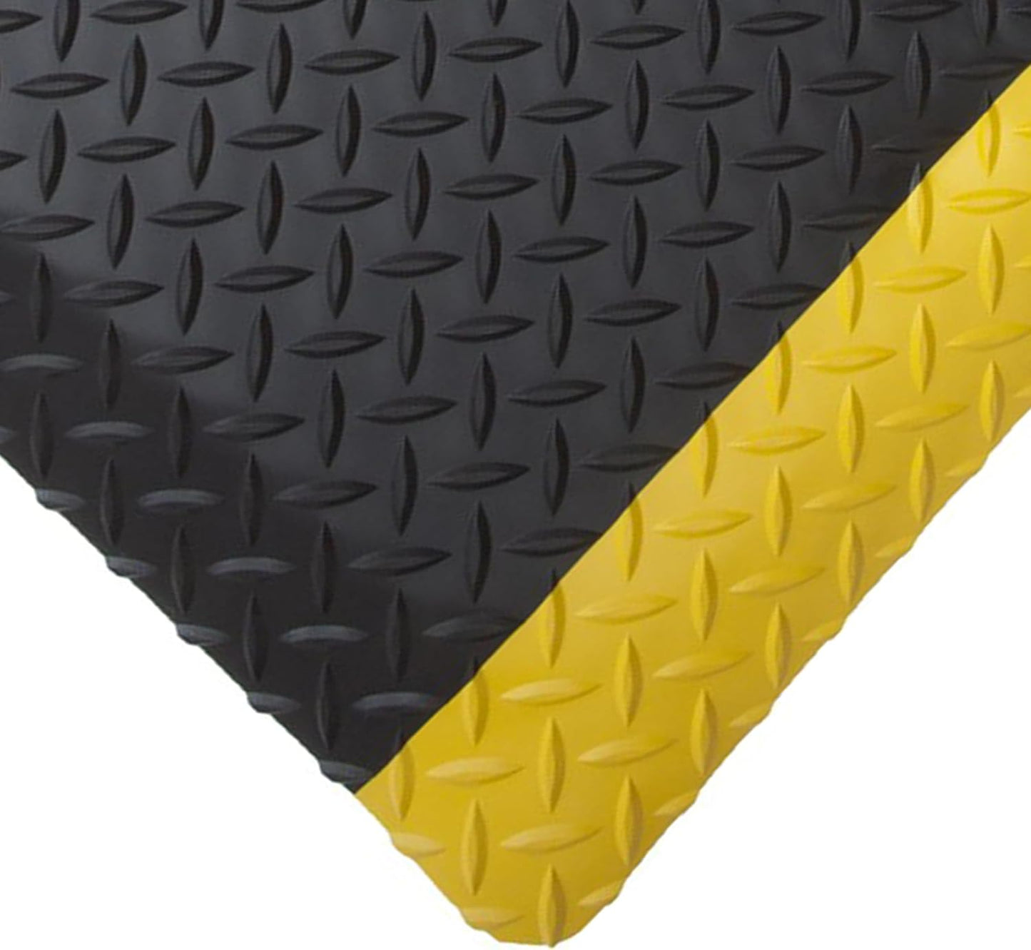 Rhino Mats, American Classic Diamond Anti-Fatigue Mats, Industrial Ergonomic Comfort Standing Mat for Work, Home, Garage, Office, Kitchen or Anywhere (Black/Yellow 1" Thick, 2 FT. x 19 FT.)