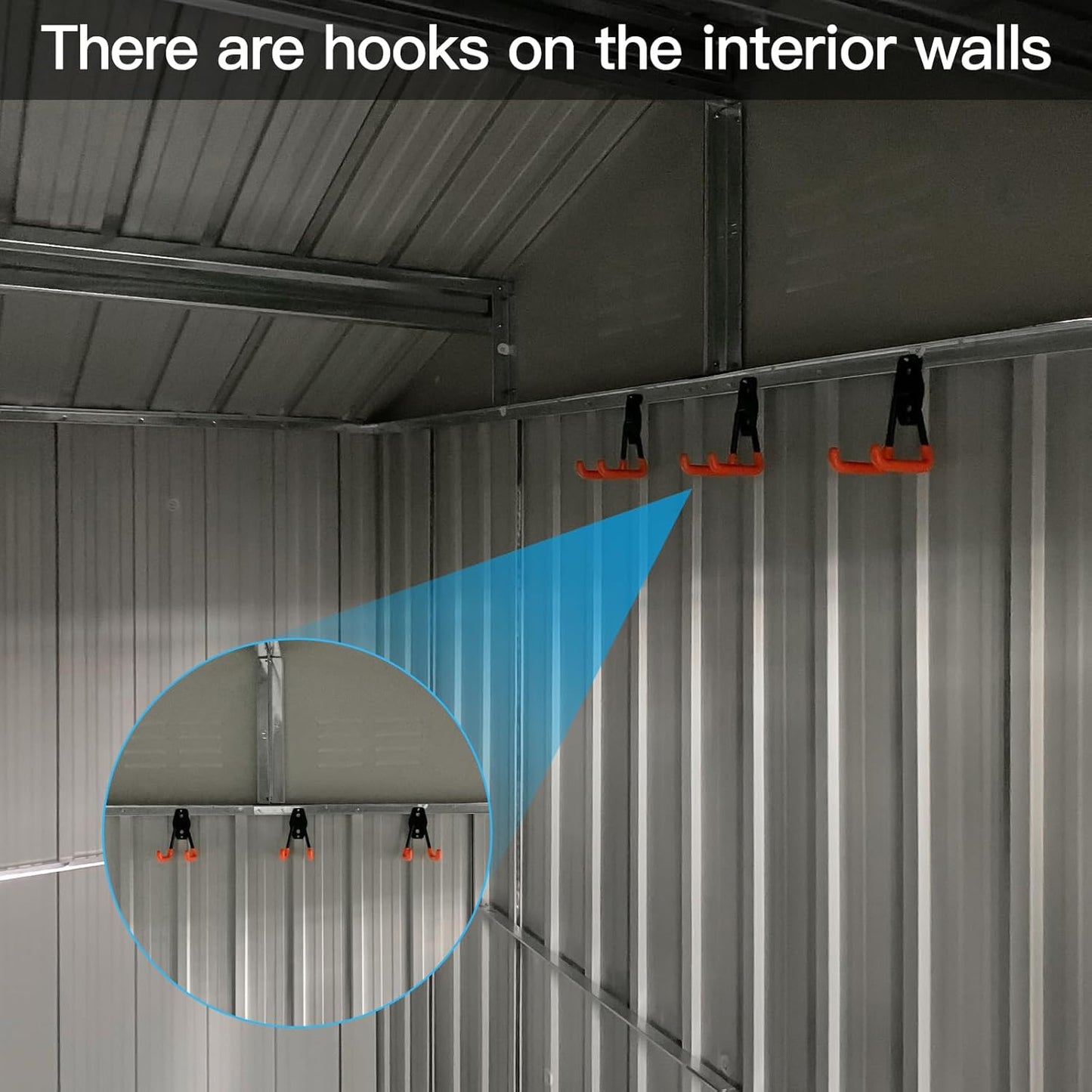 8x10 FT Outdoor Storage Shed, Metal Garden Shed with 4-pane Window, Outside Tool Shed with Lockable Hinged Doors & 4 Air Vents, Waterproof Storage Building for Backyard, Patio, Lawn, White+Coffee