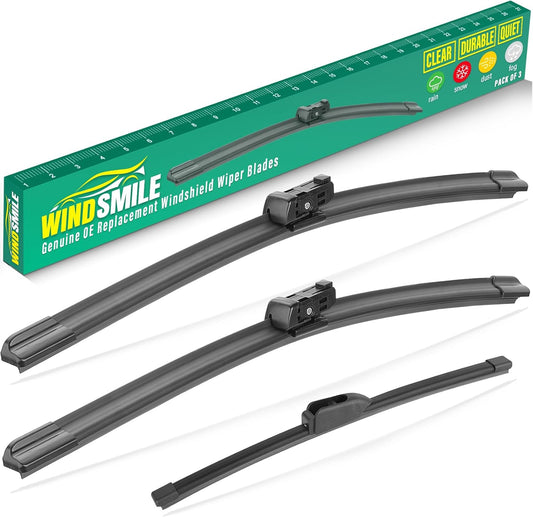 26" 18" 13" Windshield Wiper Blades Replacement for Alfa Romeo Stelvio 2018 2019 2020 2021 2022 2023 Premium All Weather Front Rear Wipers Set - OEM Quality (Pack of 3)