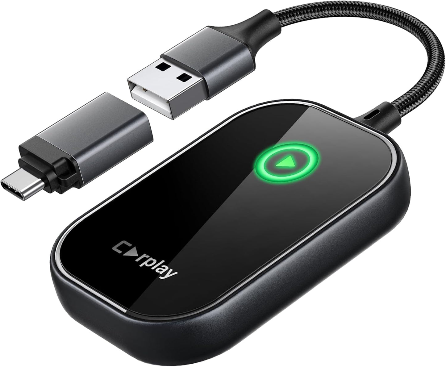 Wireless CarPlay Adapter, Converts Wired to Wireless CarPlay Dongle for Apple iPhone, Plug & Play Auto Connect Zero Latency fits for Cars from 2015 & iOS 10+ Black