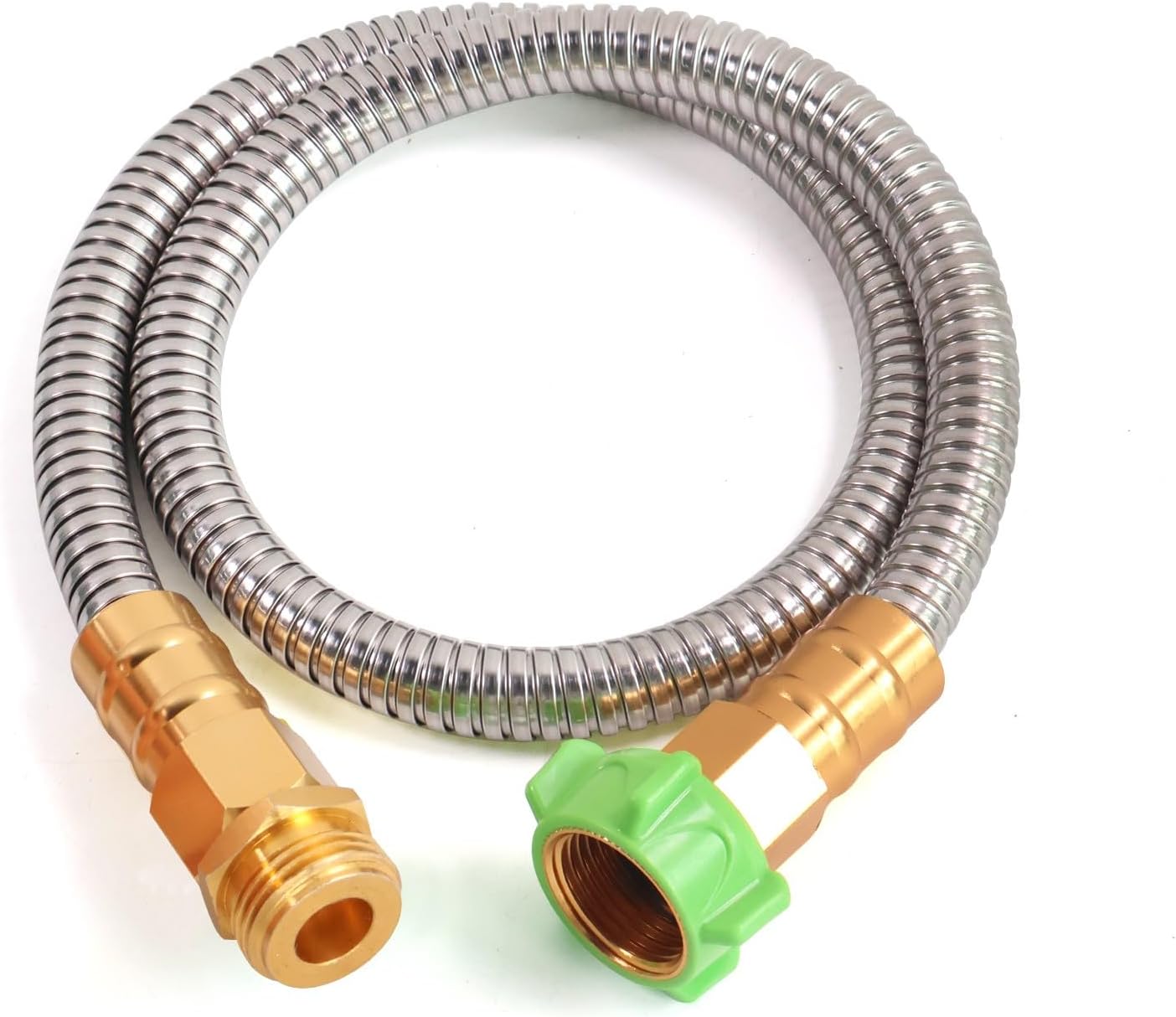 Metal Short Garden Hose 3 ft, Stainless Steel Hose Leader, Small Water Hose Extension, Lightweight Hose Extender for Outdoor (3FT)