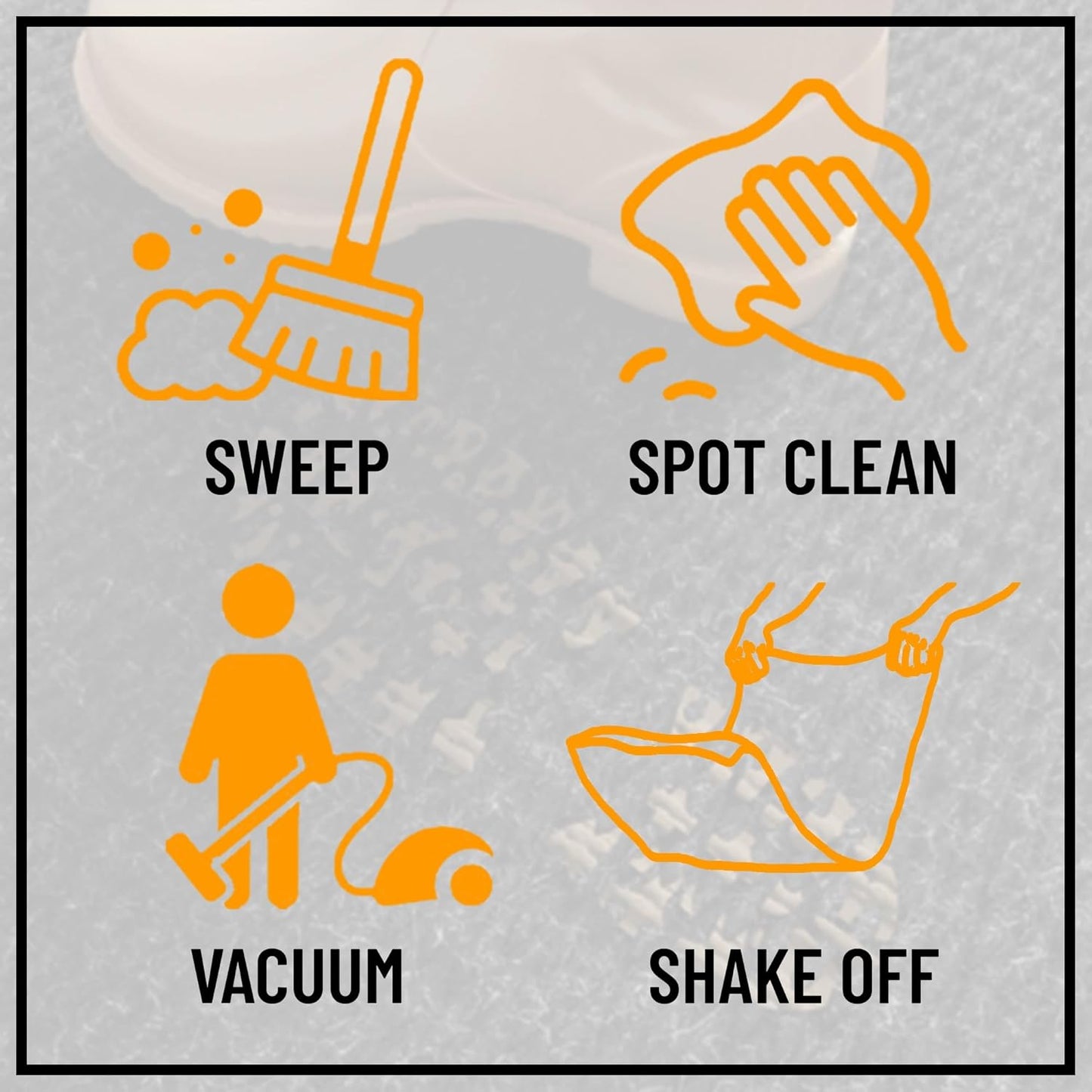 Ottomanson 2'7" x 30' Hallway Runner with Scraper Pile - Extra Durable Non-Slip Rug Mat for Indoor & Outdoor Use - Ideal for Kitchen, Entryway & Garage - High-Traffic Carpet, Black