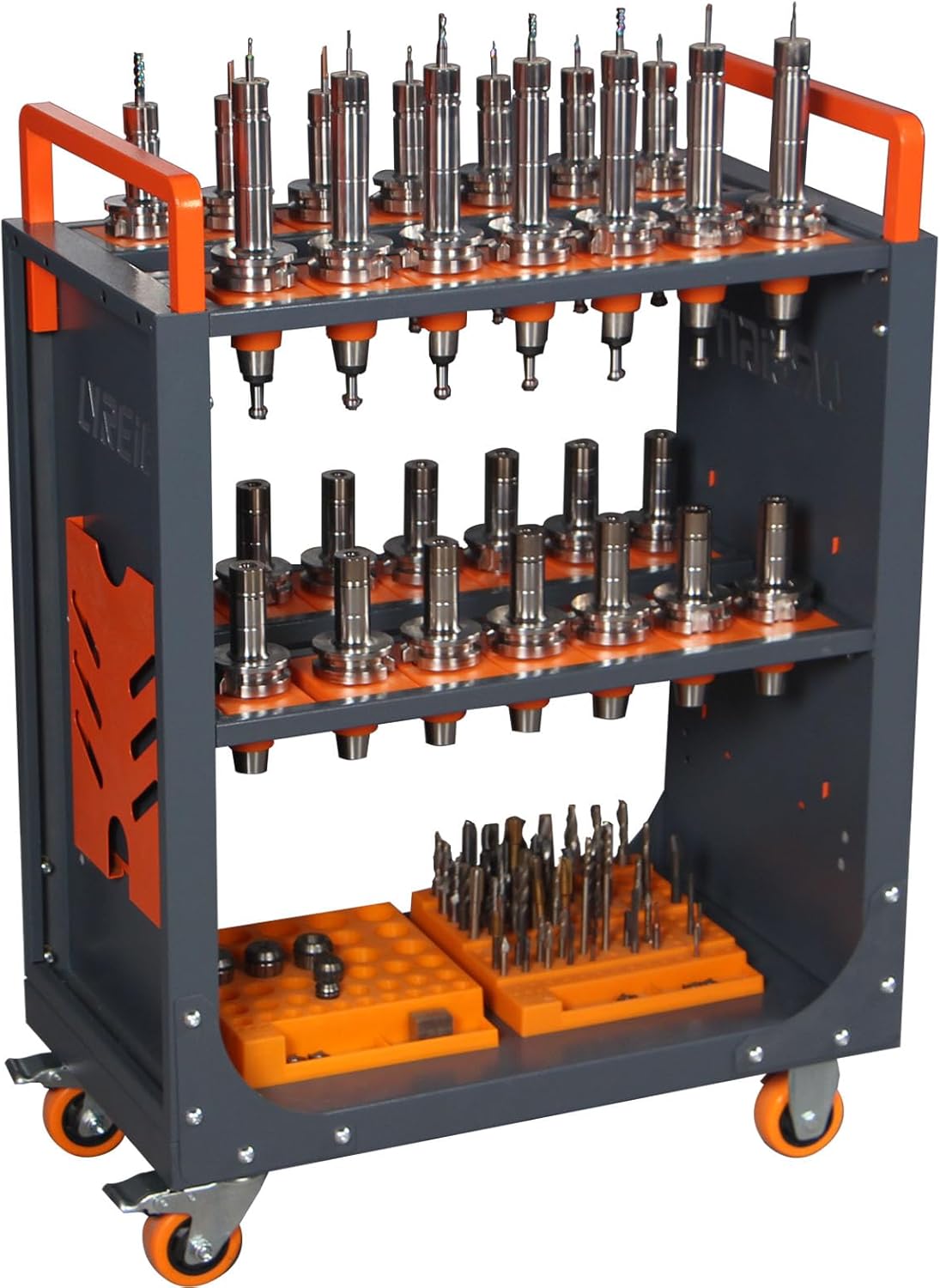 Mobile CNC Tool Storage Cart, CNC Tool Holder Utility Carts with Wheels, CNC Trolley is Suitable for Warehouses Storehouse Factory Garage
