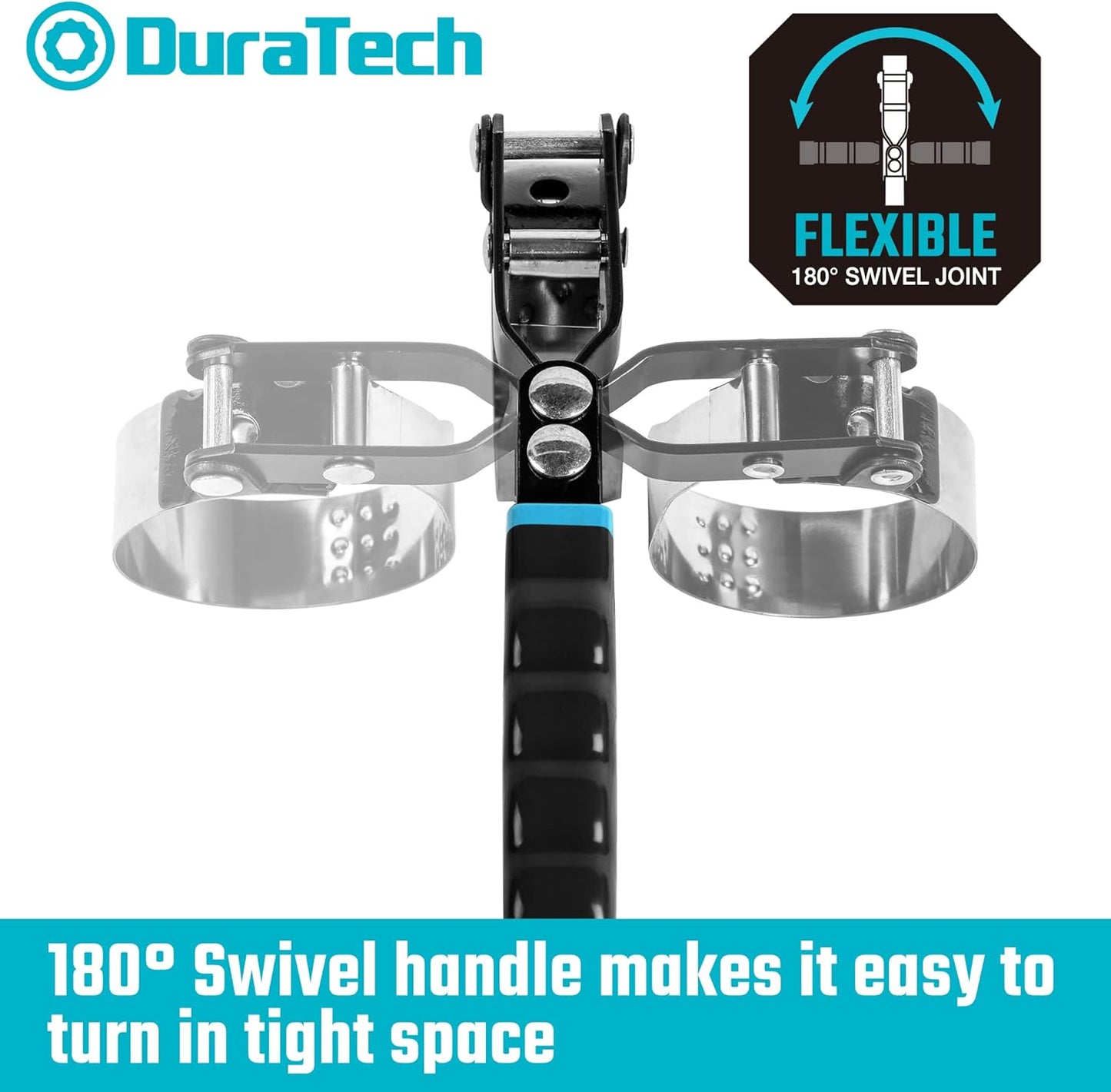 DURATECH Standard Swivel Oil Filter Wrench, Oil Filter Removal Tool, Fits Filters 3-1/4" - 3-7/8", Perfect for Car Repair Tools