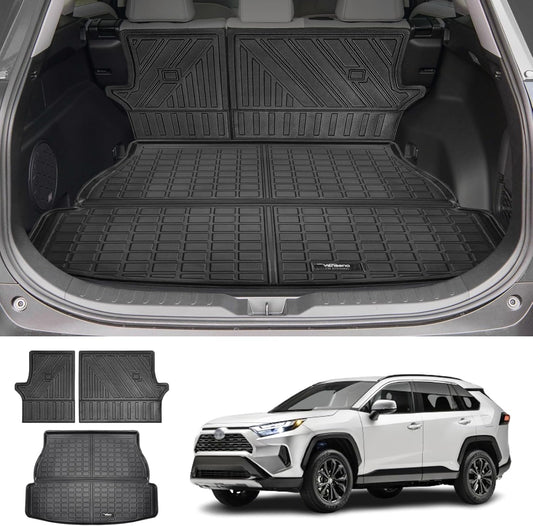 Vanseno Compatible for 2019-2024 2025 Toyota Rav4 Cargo Mat Rear Trunk Mat Cargo Liner Backrest Mats TPE All Weather Protector for 2019-2024 2025 Toyota RAV4 Accessories (Backrest Mats+Trunk Mat)