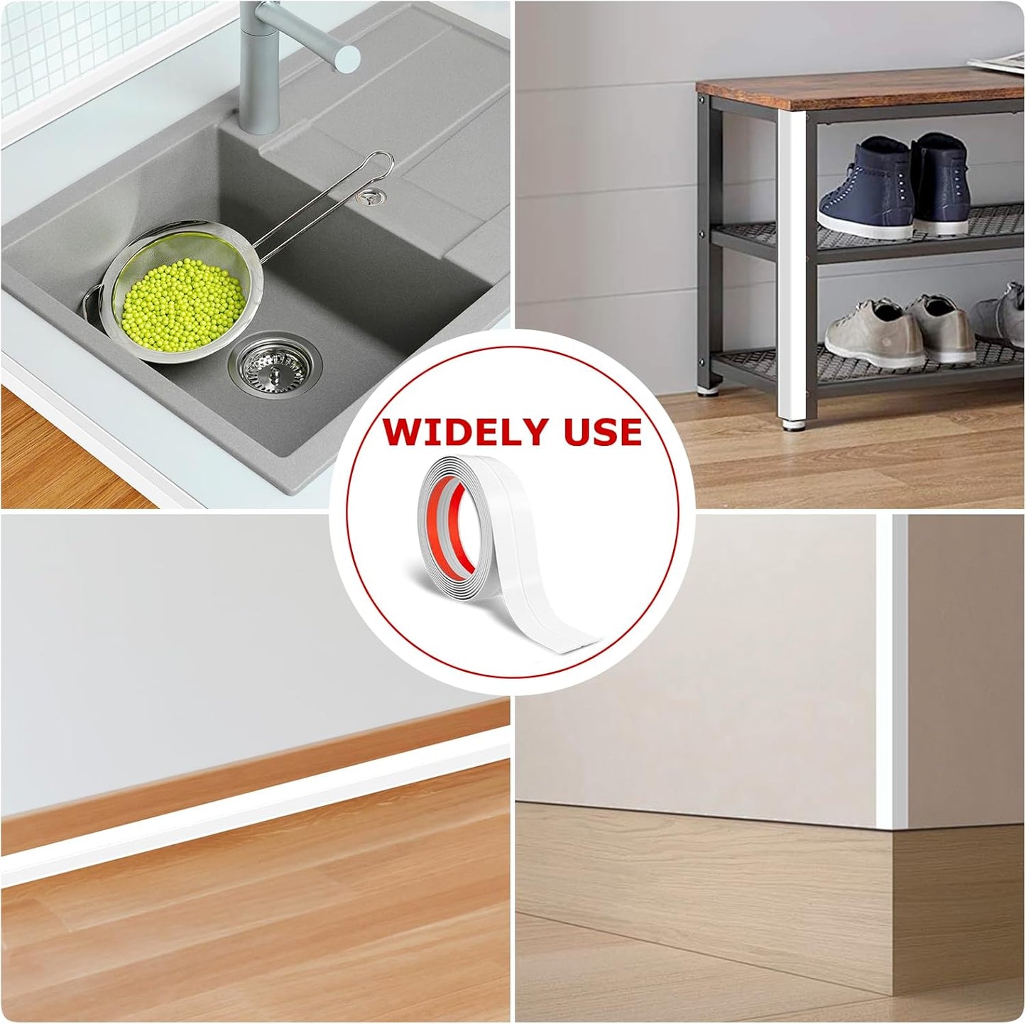 Flexible Wall Corner Protector Moulding Trim Peel and Stick Wall Corner Guards Edge Protector Self Adhesive Molding Trim Strip for Edge Ceiling (White, 1.6 in x 40 Ft)