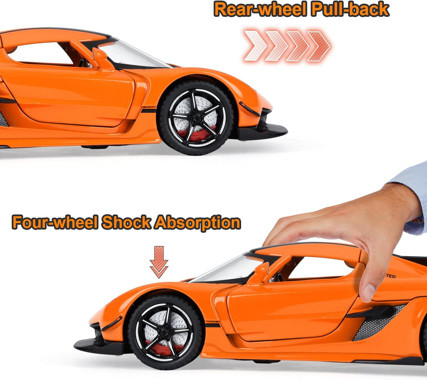 Toy Cars Model Jesko 1/22 Diecast Metal Sports Toy Cars for Boys, Alloy Collectible Model Car with Sound and Lights, Race Model Car for Kids