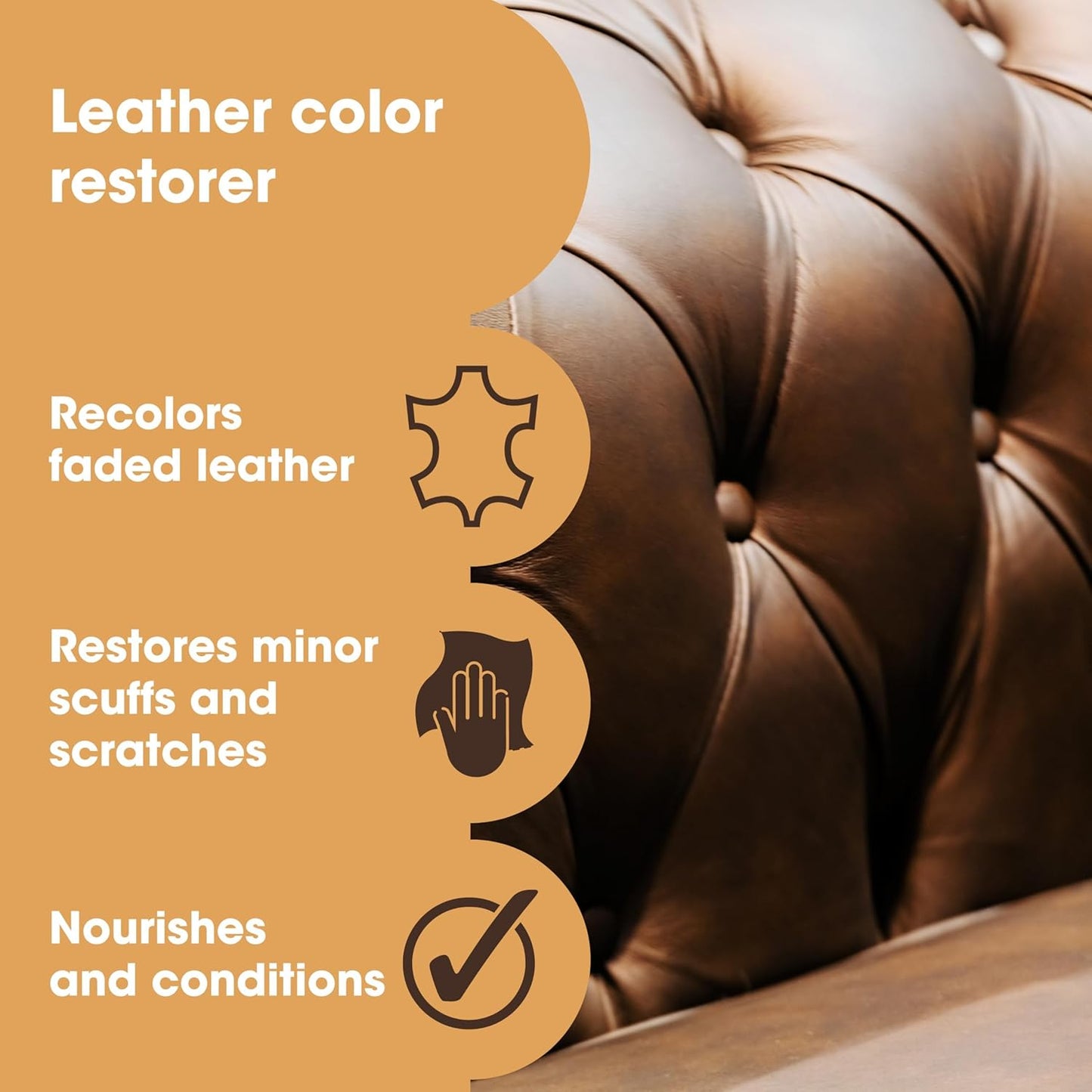 The Original Leather Recoloring Balm by Furniture Clinic - Cream Leather Dye for Furniture, Couches & Car Seats - Restore Scratched, Faded, & Damaged Surfaces