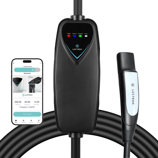 Lectron Level 2 Tesla Charger (WiFi Version) - 240V, 40 Amp, NEMA 14-50 Plug, 16 ft Extension Cord - Portable Electric Car Charger for Tesla - Compatible with All Tesla Models 3/Y/S/X