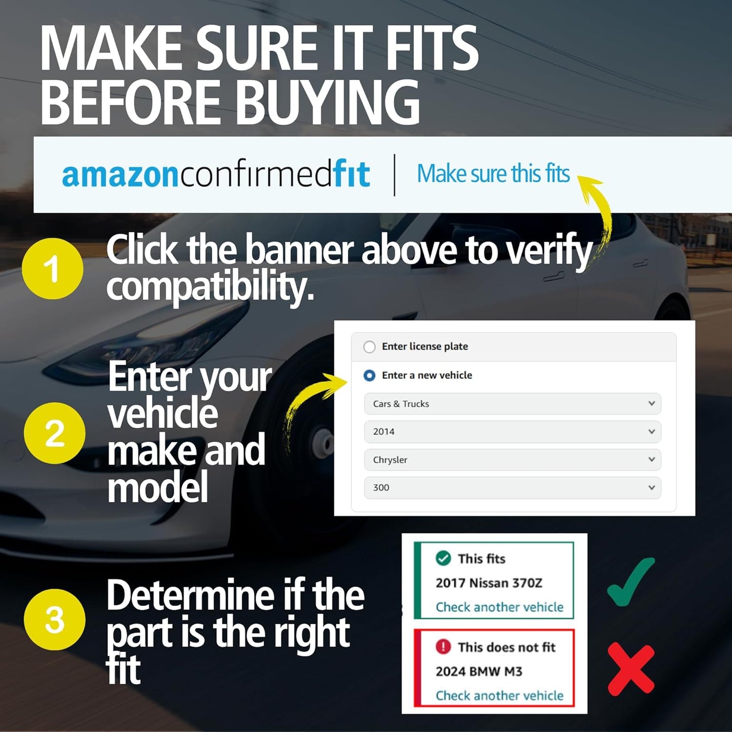 Premium Ceramic Rear Brake Pads (1001-2283C) Compatible with Tesla 3 2017-2023, Tesla Y 2020-2024