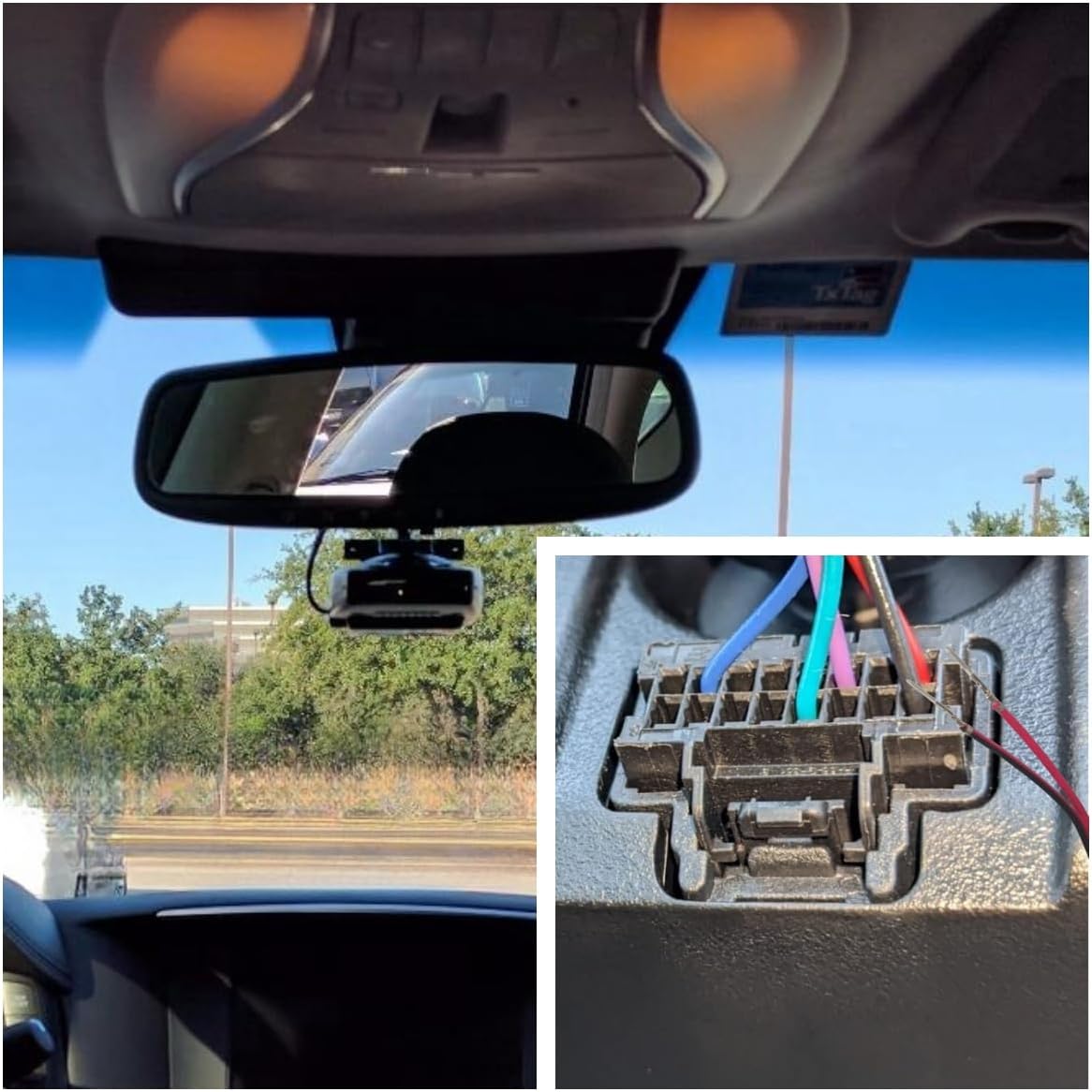 Radar Detector Cord hardwire kit,Dash cam Rearview Mirror Plug Cord,Install Three Devices at The Same time, Such as Baby Car Camera/Dash Cam/Portable Carplay Screen for Car/Backup Camera/Navigation