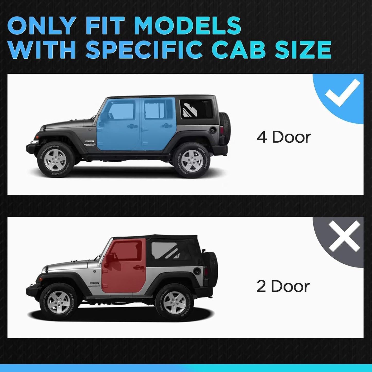 Running Boards Compatible with 2007-2018 Jeep Wrangle JK 4 Doors, Carbon Steel Coated Black Side Steps Nerf Bars