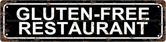 RESTAURANT Non-Embossed Vintage Metal Tin Street Sign Bar Cafe Garage Cave Home Room Wall Bathroom Farmhouse Garden Porch Patio Decor, 16 x 4 Inch