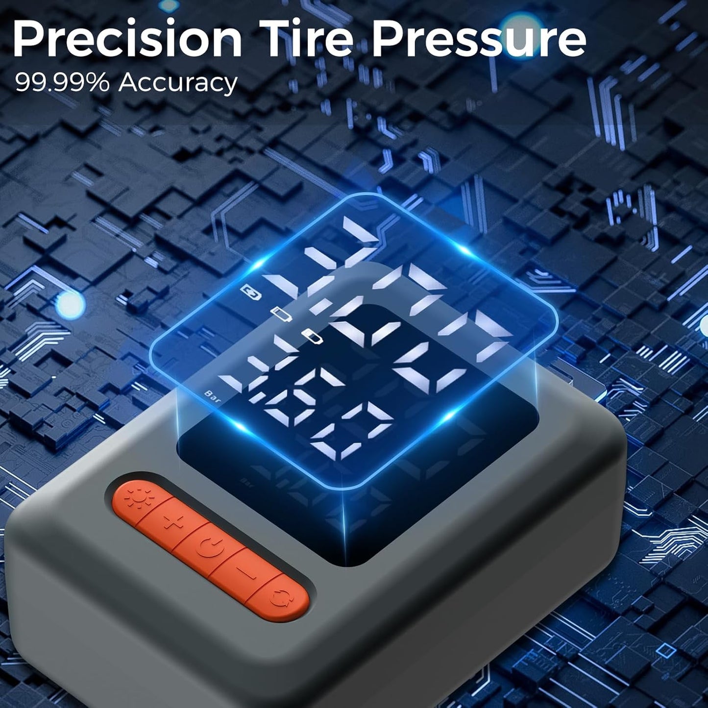 Tire Inflator Portable Air Compressor, Cordless Air Pump with LED Light & Pressure Gauge for Auto, Motorcycles, Bikes, Balls, Emergency Phone Charger