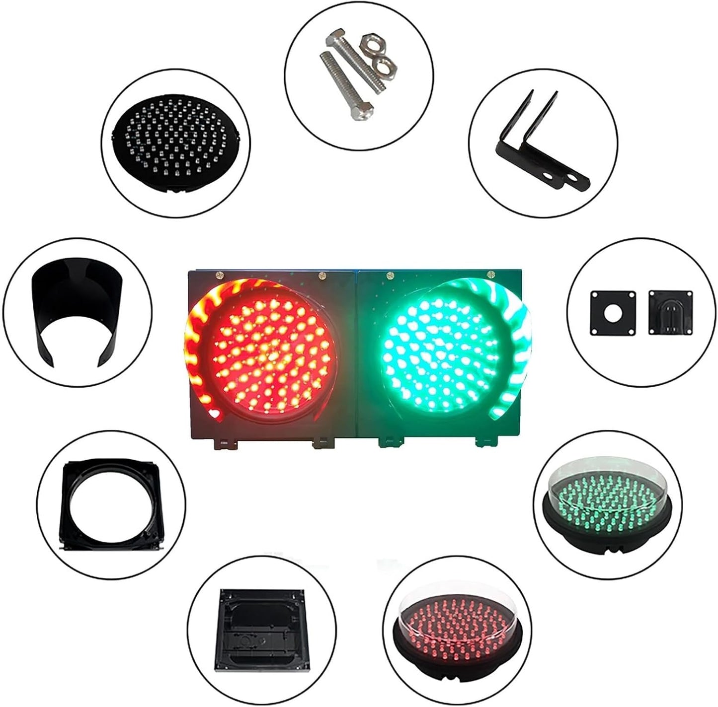 WilkSxyc Red/Green Traffic Stop Light, LED Traffic Light Lamp with Remote Control, 200mm/300mm Diameter Lens, Dock Bay Indicator Warning Light, Industrial LED Traffic Stop Light ( Color : 300mm/12in ,