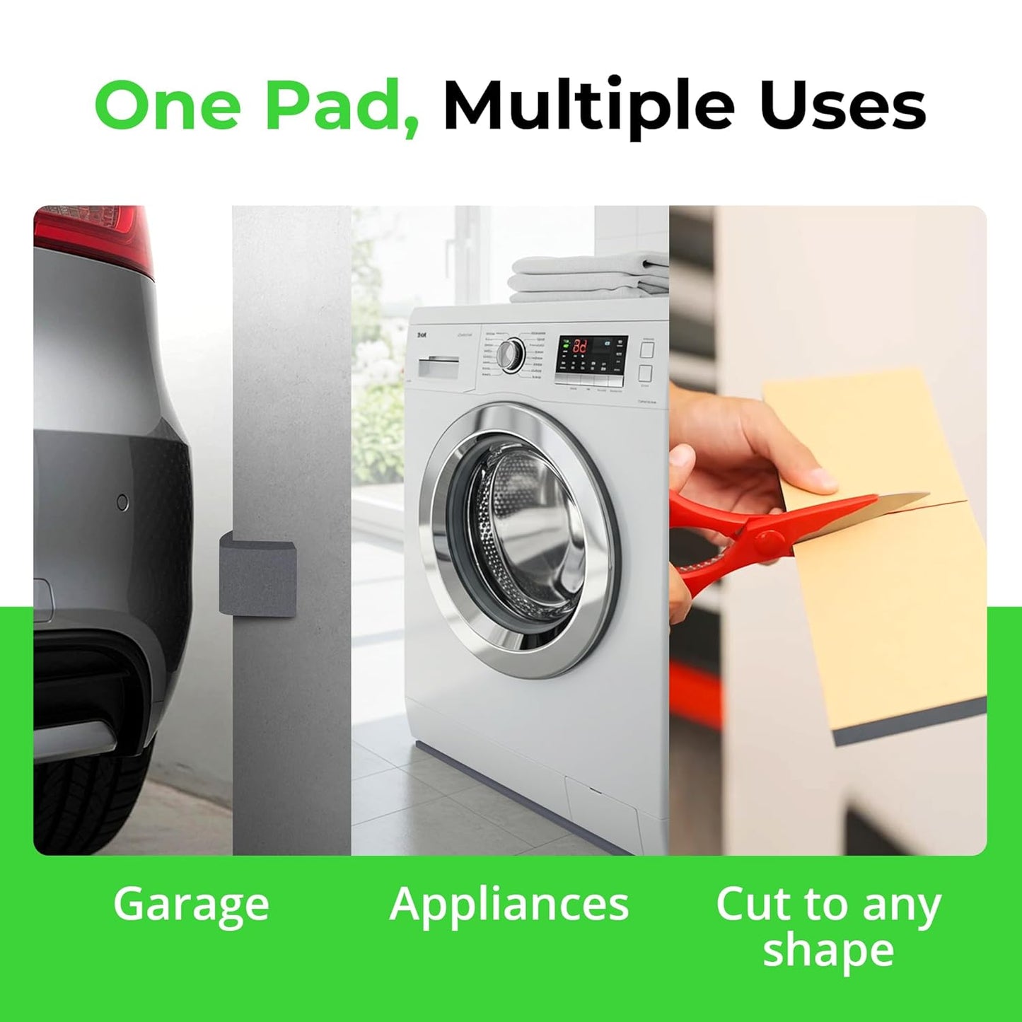 XCEL Foam Rubber Protector Panels – 4 Pack of Versatile Marine Gray Foam Pads – Ideal for Wall Protection, Garage Parking Aids, Car Door Bumper Padding Anti Vibration, Insulation, DIY Projects - Gray