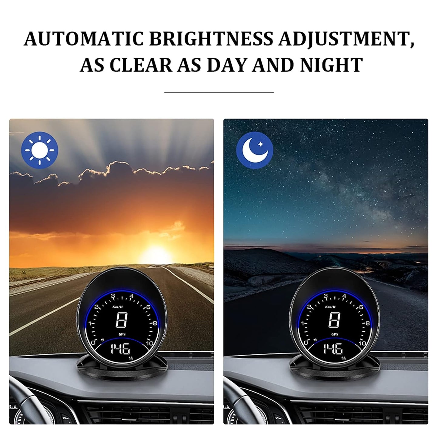 Auto GPS Speedometer G6, Car HUD Head Up Display HD Display, Overspeed Alarm for All Vehicle