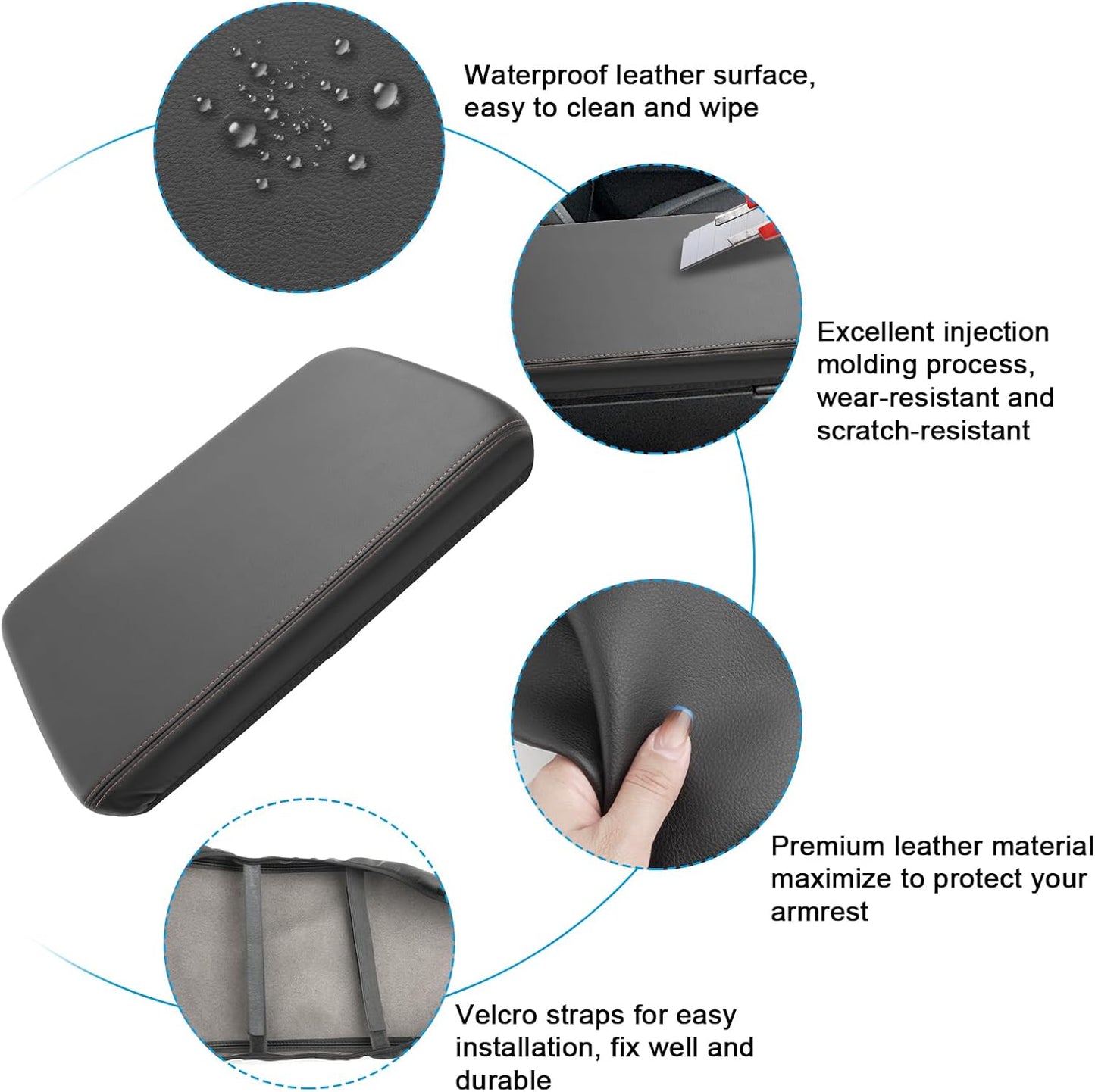 SXCY for 2024 2025 Honda Prologue Armrest Cover [Thin Cover] 2024 2025 Prologue Center Console Cover for 2024 2025 Honda Prologue Console Cover 2024 2025 Prologue Accessory (Brown)