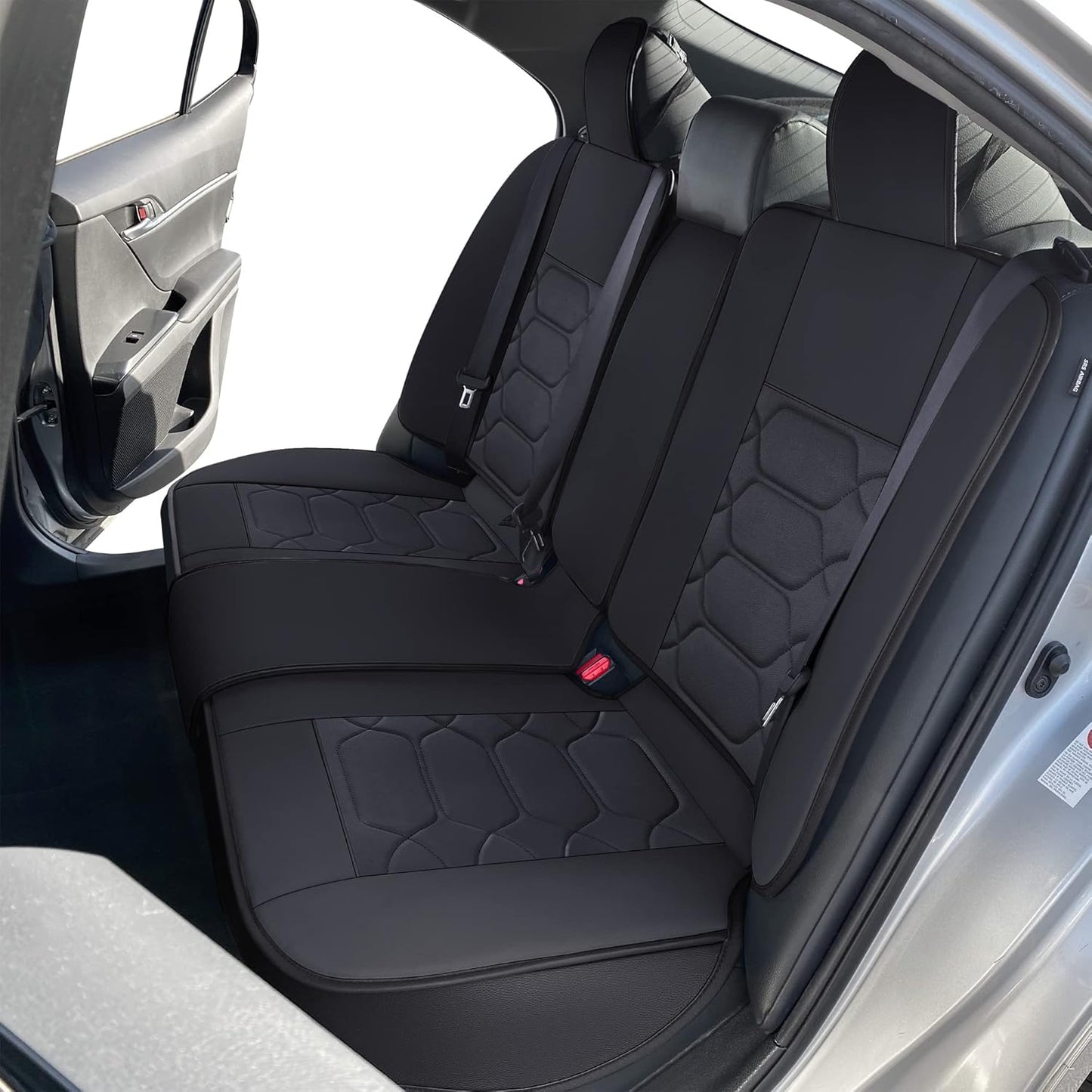 OASIS AUTO Custom Fit Seat Covers for 2012-2025 Toyota Camry, Waterproof Faux Leather Seat Protector Cushion Camry Car Accessories (Full Set, Black)