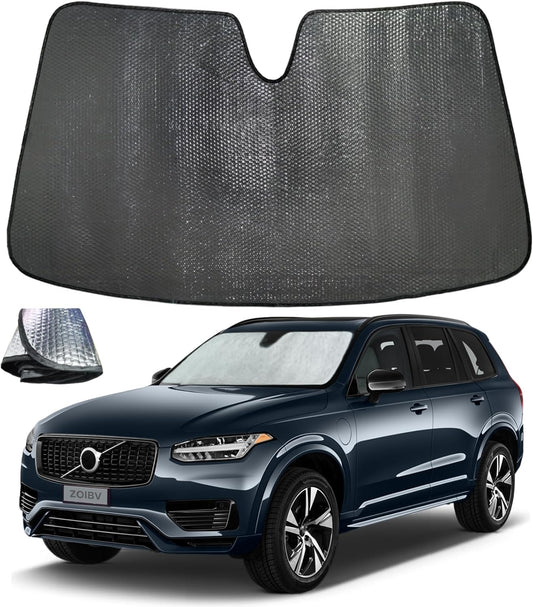 Windshield Sun Shade for Volvo XC90 2016-2025 - 5-Layer Bubble Foldable Front Window Shade Sun Visor Accessories - Blocks Heat & UV Rays