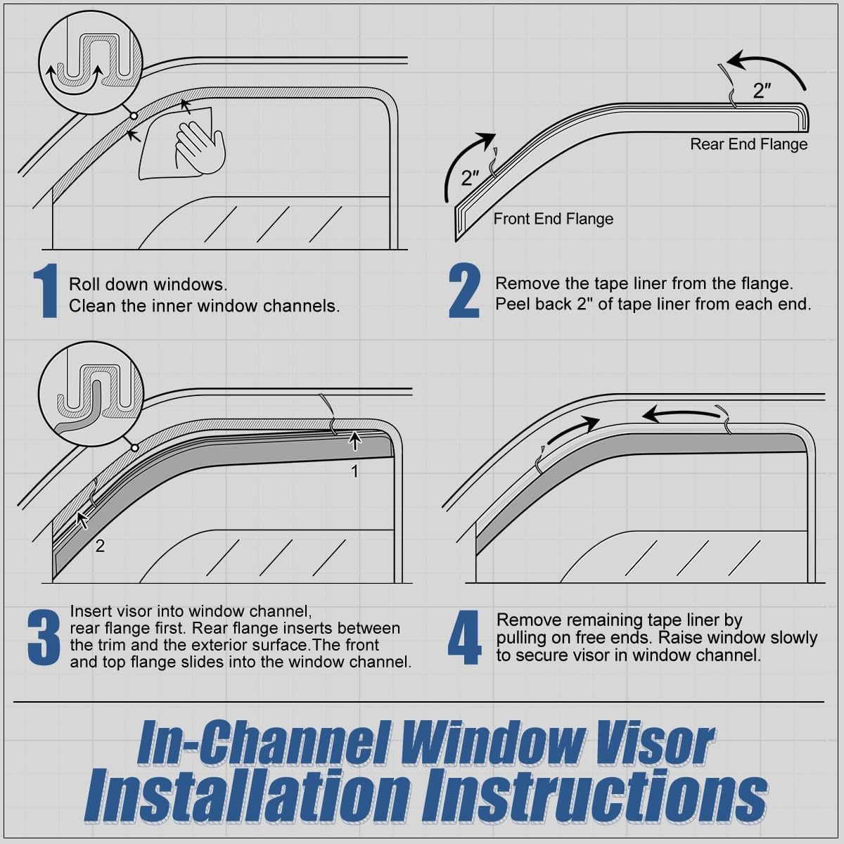 Auto Dynasty 2Pcs Carbon Fiber Pattern Window Visors Compatible with 1993-2009 Ford Ranger Mazda B2300 B2500 B3000, Tape-On Front Window Deflectors Rain Guards Sun Air Side Vent Shade, Glossy Black