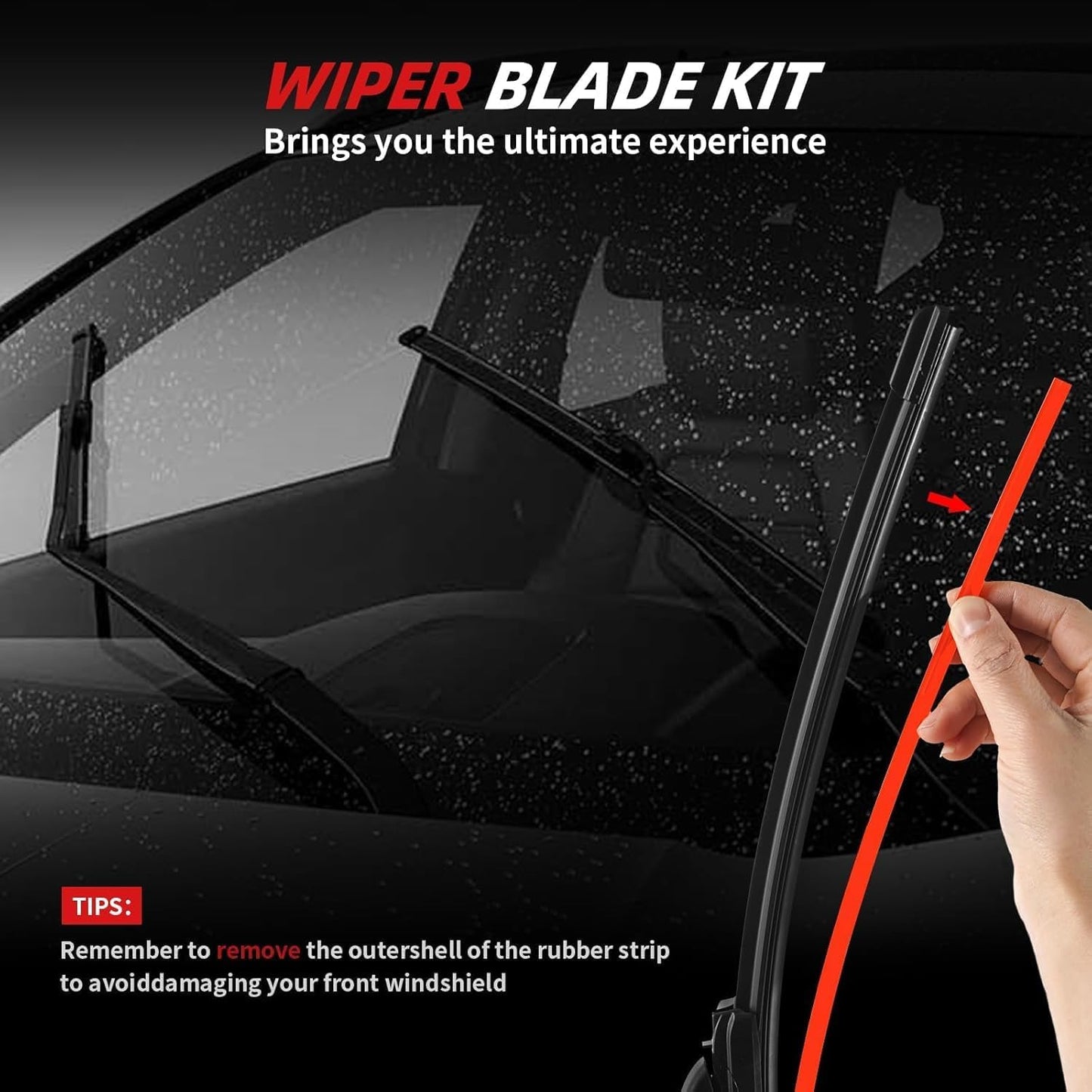 OTUAYAUTO Windshield Wiper Blades - Replacement for Volkswagen VW ID.4 2021-2024, Front and Rear Wipers Set, Top Lock - 28"+18"+11" (Pack of 3)