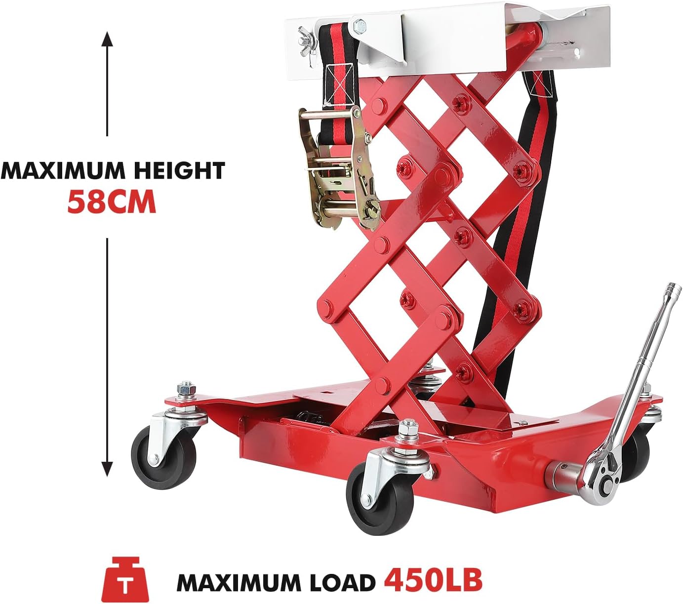 450 Lbs Auto Repair Lifting Jack - Heavy-Duty Transmission Jack for Easy Vehicle Maintenance and Transmission Replacement