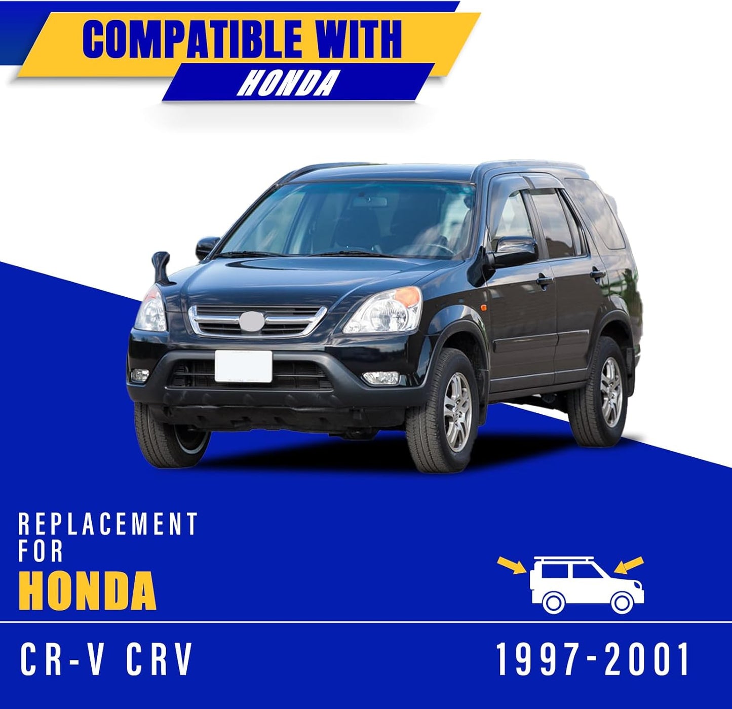 3 wipers Replacement for 1997-2001 Honda CR-V CRV, Windshield Wiper Blades Original Equipment Replacement - 20"/19"/11" (Set of 3) U/J HOOK