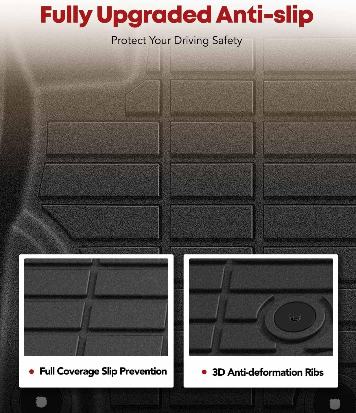 YHTAUTO Floor Mats Fit Buick Encore 2013-2023(NOT GX), Chevy Trax 2014-2023, TPE All Weather Car Mats Waterproof Anti-Slip Odorless Floor Liner, Interior Car Accessories Front & 2nd Row Liner