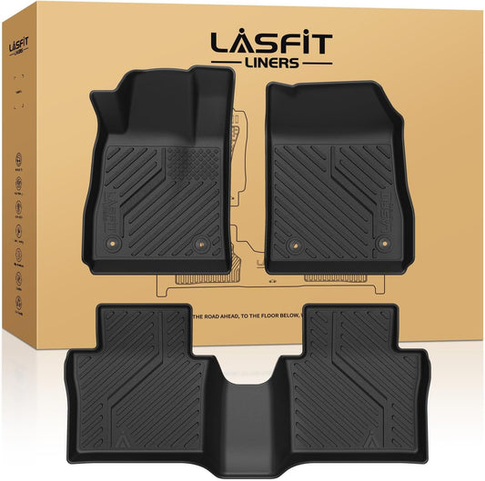 LASFIT Floor Mats for Chevrolet Chevy Impala 2014-2020 Car Floor Mats, All Weather TPE Custom Fit Floor Mats for Cars, 1st and 2nd Row Car Floor Liners for Impala Accessories Black