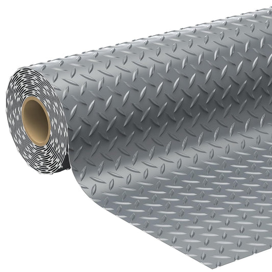 7.8 x 22 FT Garage Floor Mat, 2.8mm Thickness Diamond Plate Vinyl Garage Flooring Roll for Under Car, Large Size 172 SQFT for Large SUVs, MPV, Pickup Truck, RV