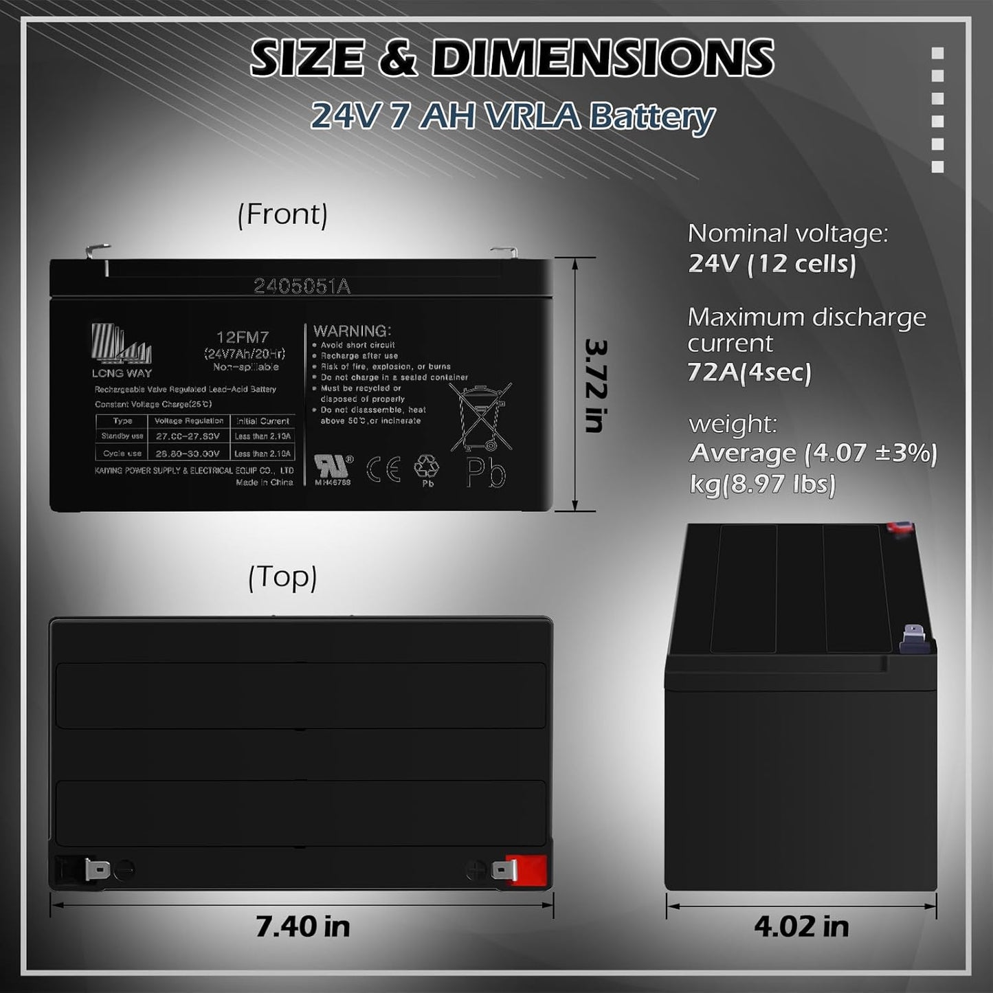 OTTARO 24V 7AH Battery for 24 Volt Ride on Cars Toys