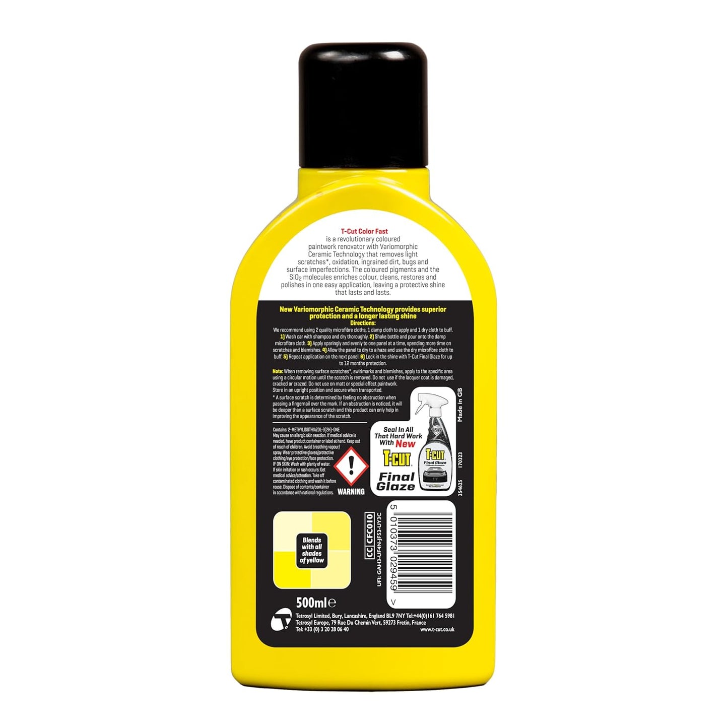 T-Cut Yellow Scratch Remover Color Fast Paintwork Restorer Car Polish - 17 Fl Oz 13 Colours Available