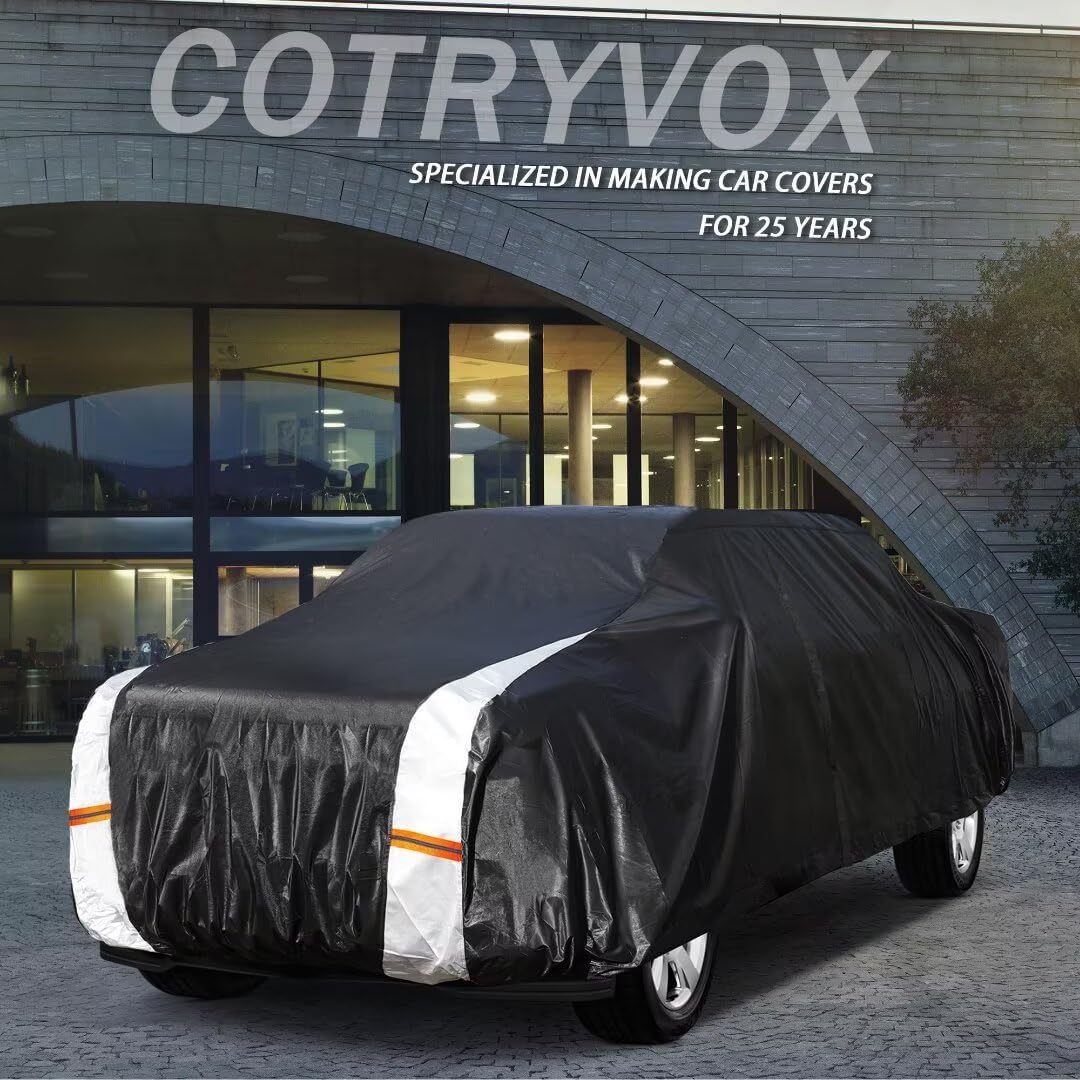 Ford F-150 Truck Cover Custom Fit 1997-2025 Regular LB (8'-8.1') with Door Zipper, 12 Layers Full Exterior Pickup Truck Cover Waterproof All Weather, for Wind Dust Sun and UV Protection.