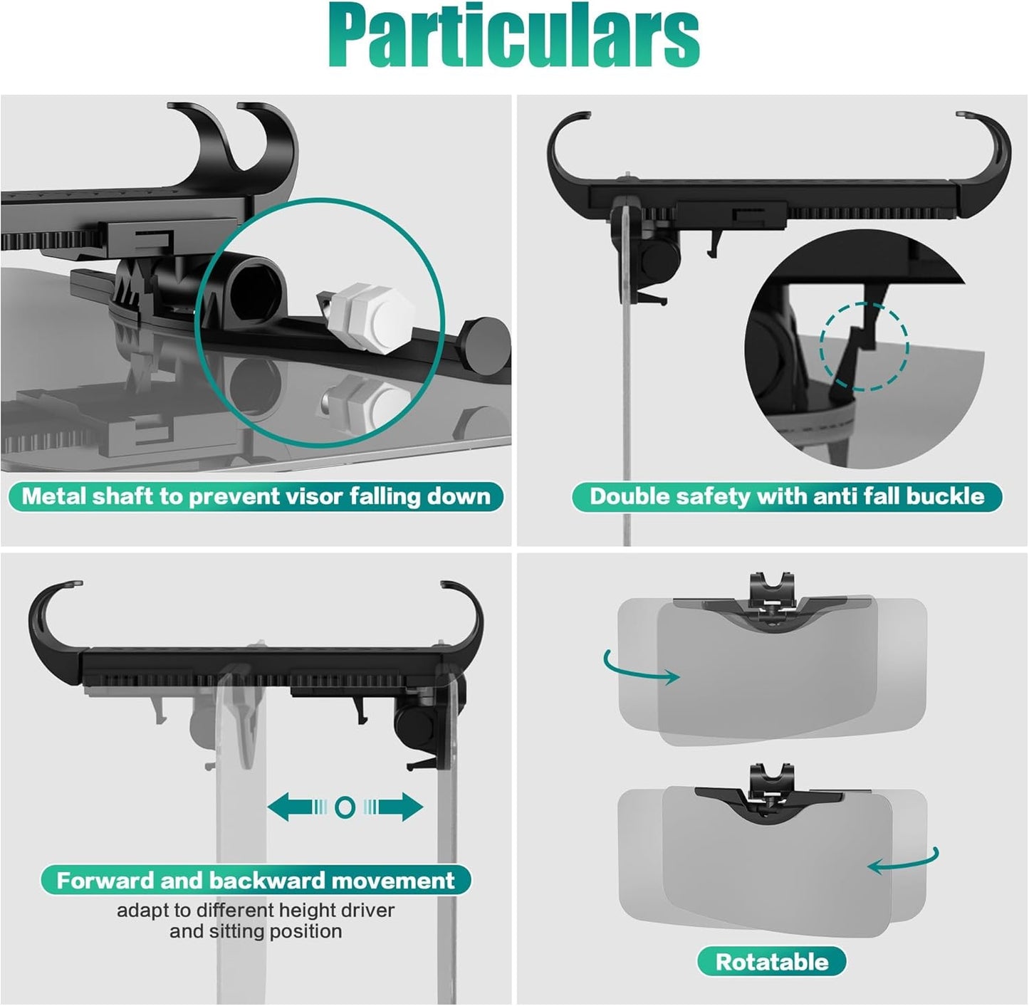 Sun Visor Extender for Car - Universal Adjustable Side Window Sun Blocker, Folding Clip-On Visor Extension, Easy Install & Glare Reduction (Black)