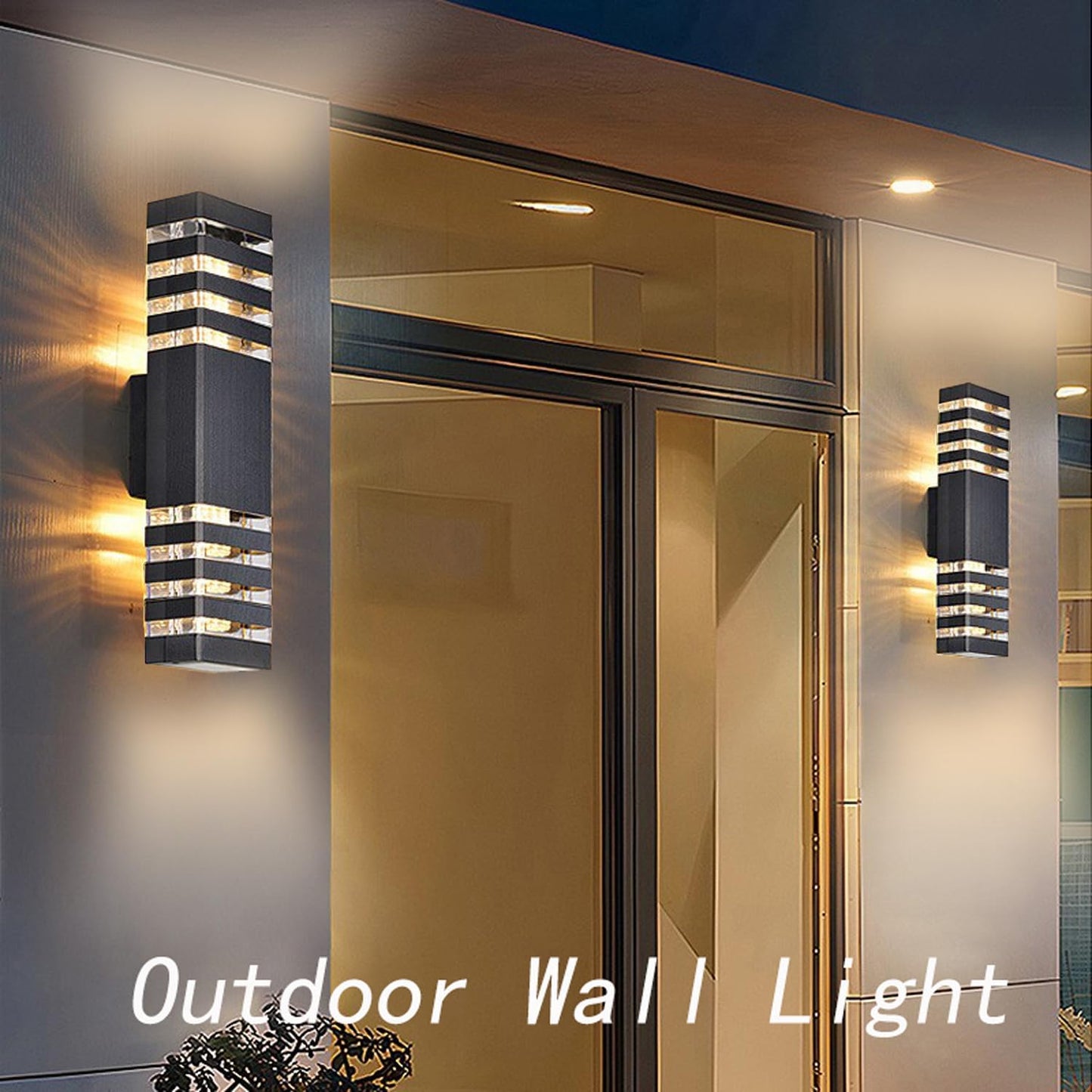 18inch LED Square Up & Down Wall Lights,24W Outdoor Wall Light 4000K Day White Aluminum Body Waterproof IP65 LED Exterior Light Fixtures Wall Mount for House Patio Garage Garden. (16 Pack)