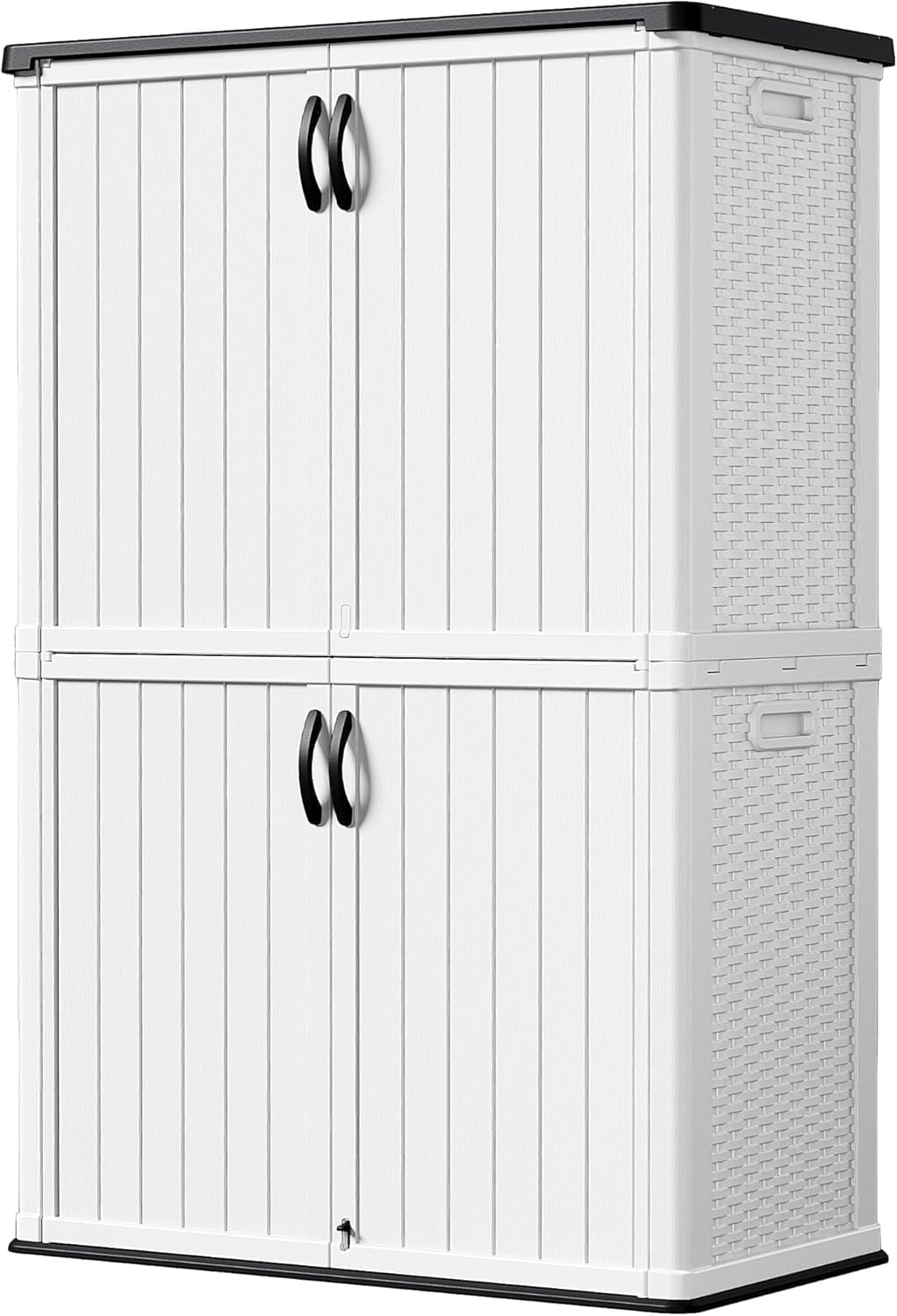 Devoko 50 Cu Ft Outdoor Storage Cabinet - Waterproof Vertical Shed for Patio, Garden & Deck, Heavy-Duty Tool Storage Box for Cushions, Accessories & Equipment, Durable & Weather-Resistant (White)