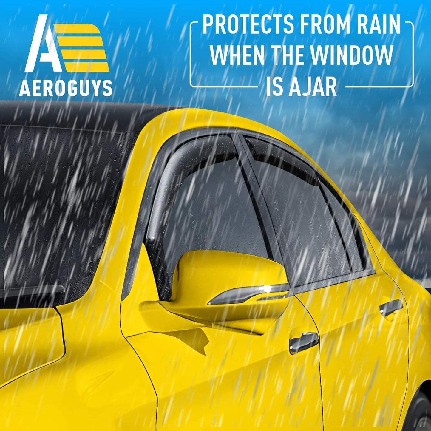 Extra Durable Window Deflectors in-Channel Window Visors Rain Guards Fit for Honda Accord 2013-2017 Sedan, Sun Visors, Wind Vent for Shades, Exterior Car Accessories - 4pcs. AG0749